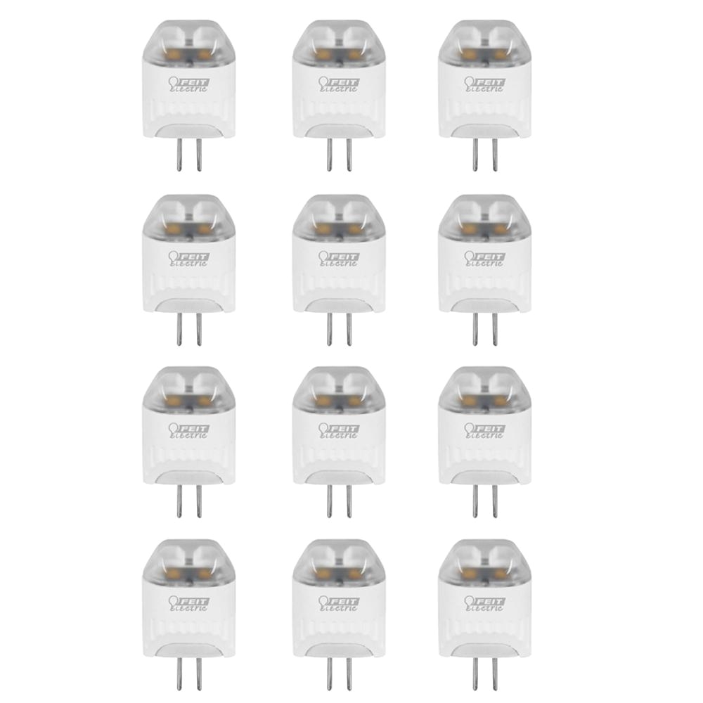 feit electric 20 watt equivalent warm white t5 led 12 volt bi pin g4 base landscape gardening light bulb 12 pack lvg4 led 12 the home depot