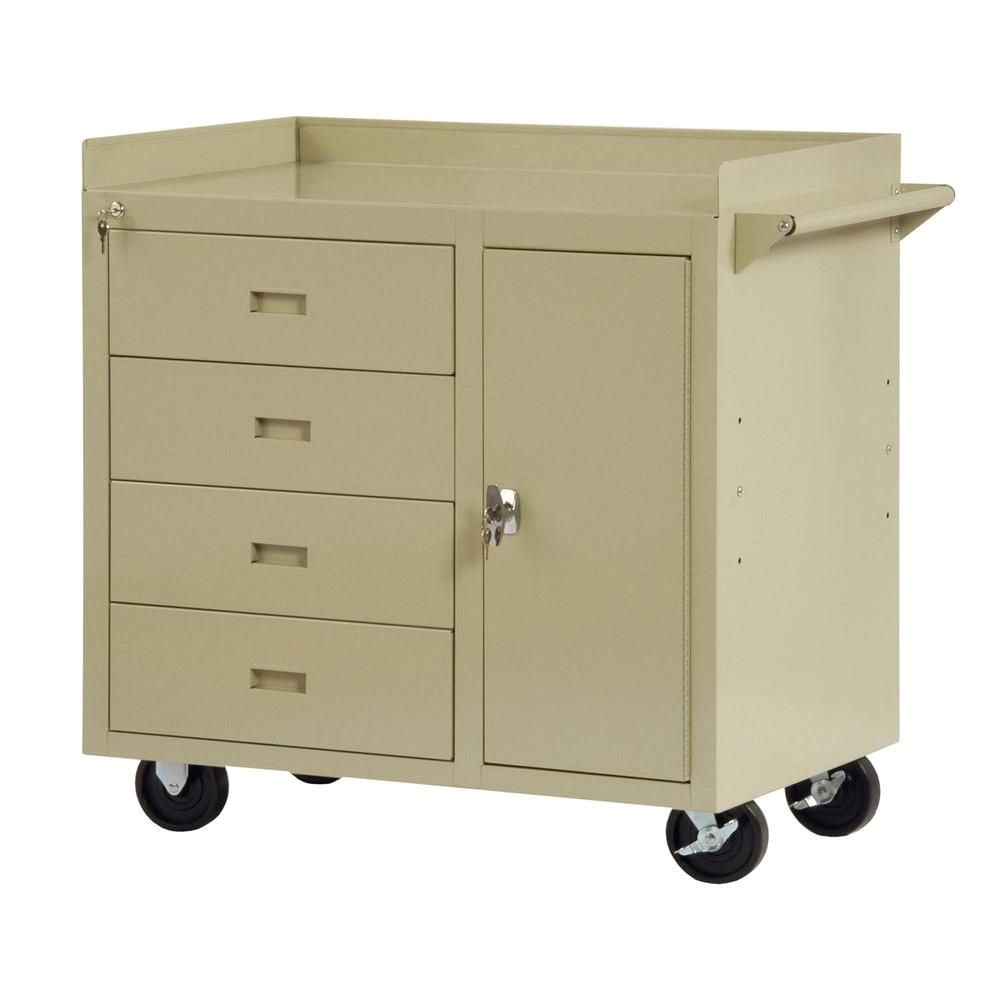 d 4 drawer mobile workbench with storage pmb7808 the home depot