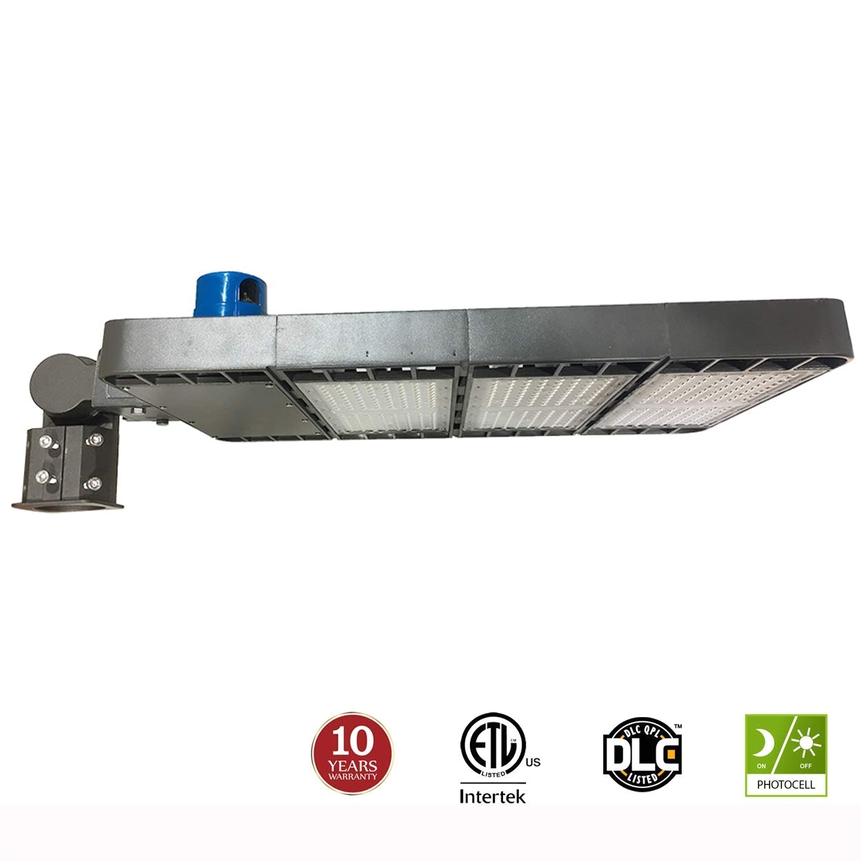 street shoebox pole lights with dusk to dawn photocell slip fitter mount included 5000k 37500lm 100 277v ip65 etl dlc listed 10 year warranty by kadision