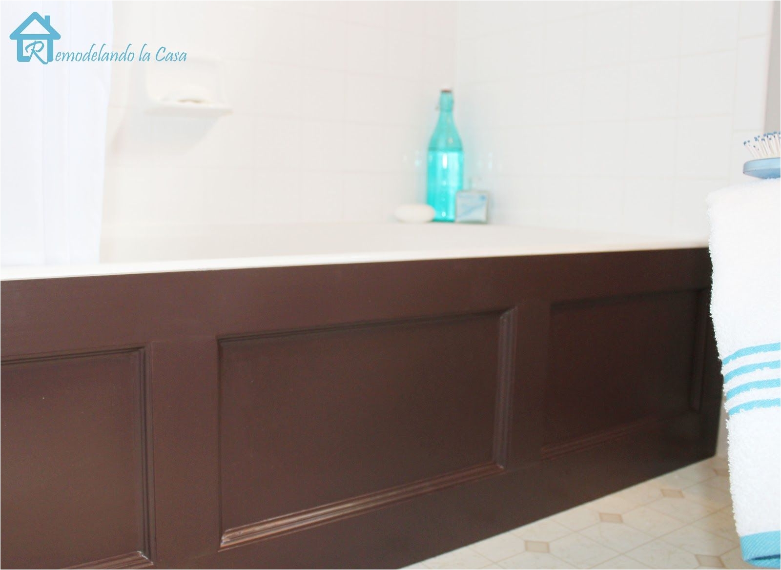 bathtub wood panel cover make a boring bathtub an upscale one with diy