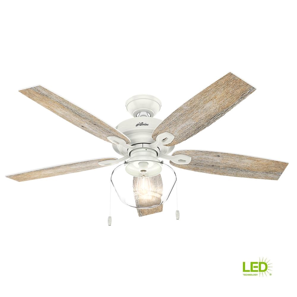 hunter crown canyon 52 in led indoor outdoor fresh white ceiling fan