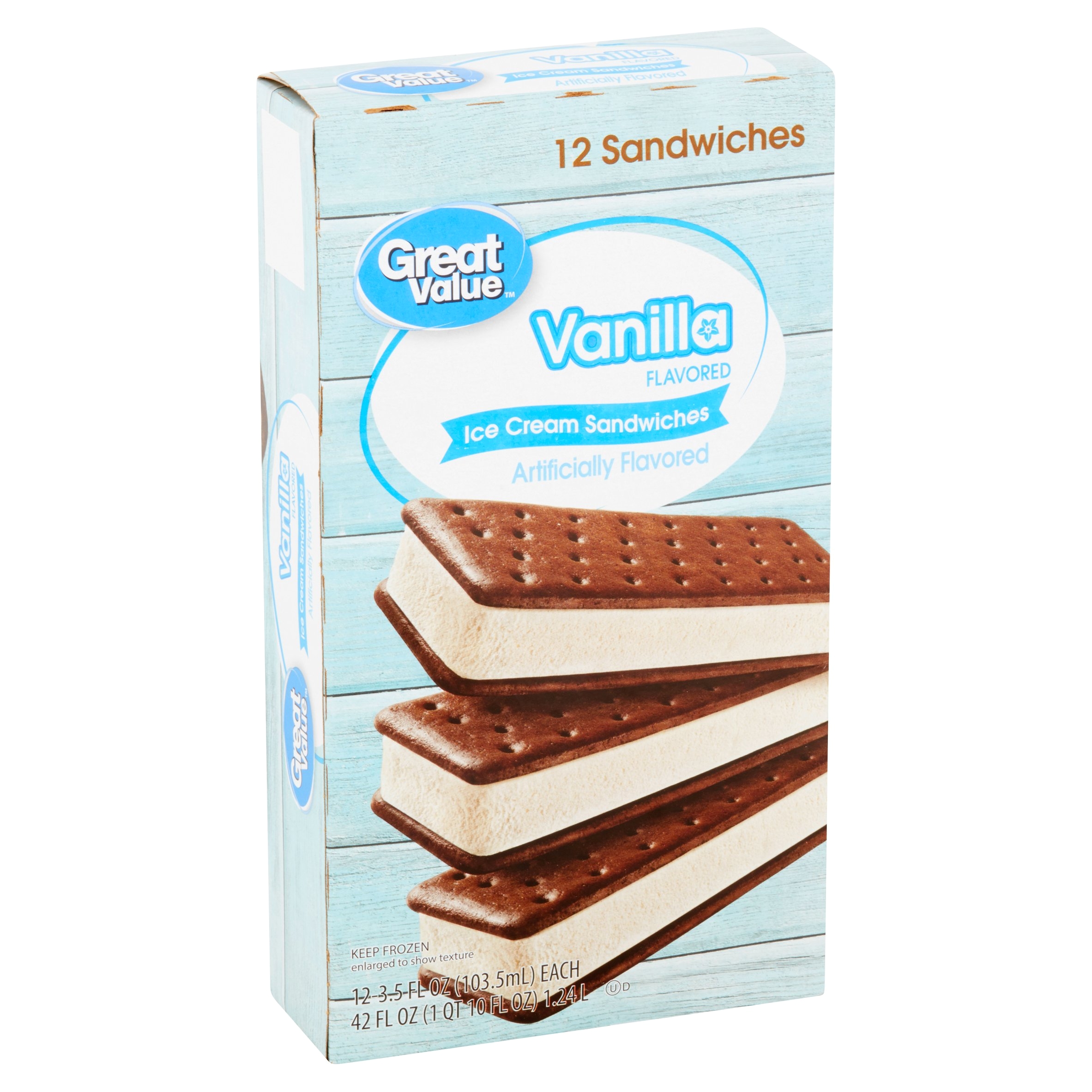 great value vanilla flavored ice cream sandwiches 42 oz 12 count walmart com