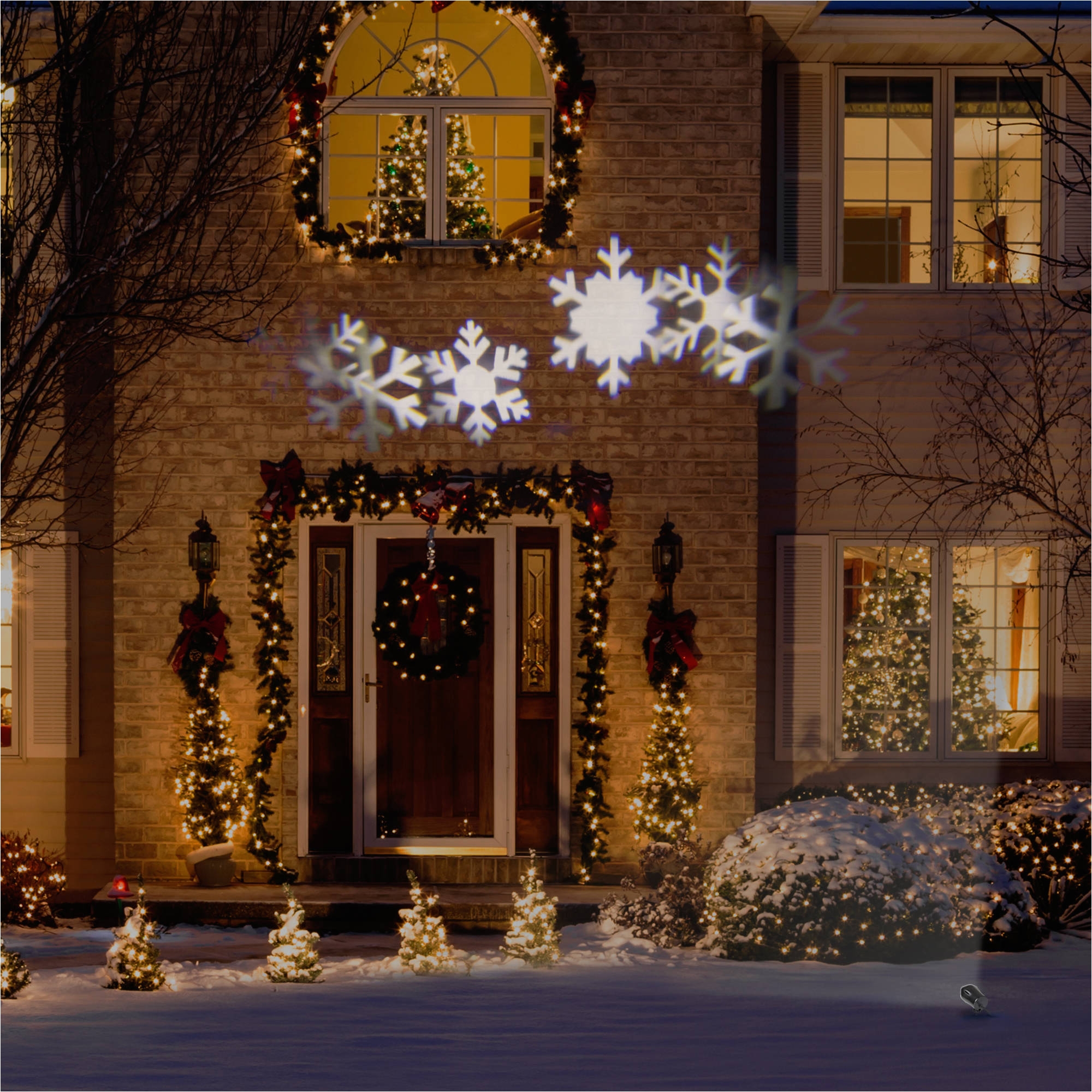 gemmy lightshow christmas lights led projection snow flurry lights white walmart com