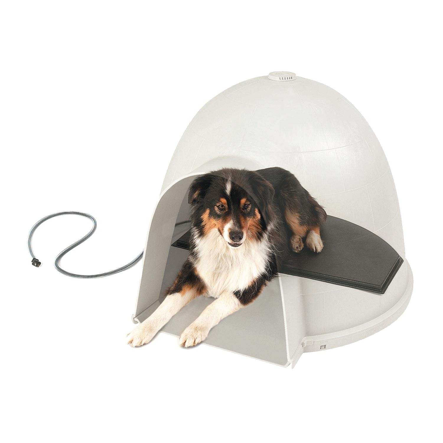 Igloo Dog House Heat Lamp Amazon Com Kh Pet Products Lectro Kennel Igloo Style Outdoor