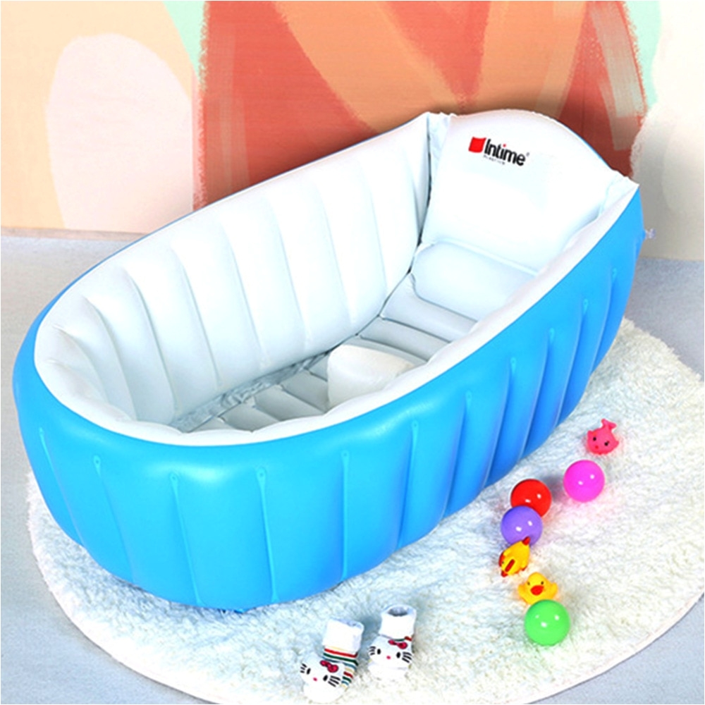 kids baby bathtub inflatable bathing tub air swimming pool portable thick foldable shower basin send soft cushion inflator pump in baby tubs from mother