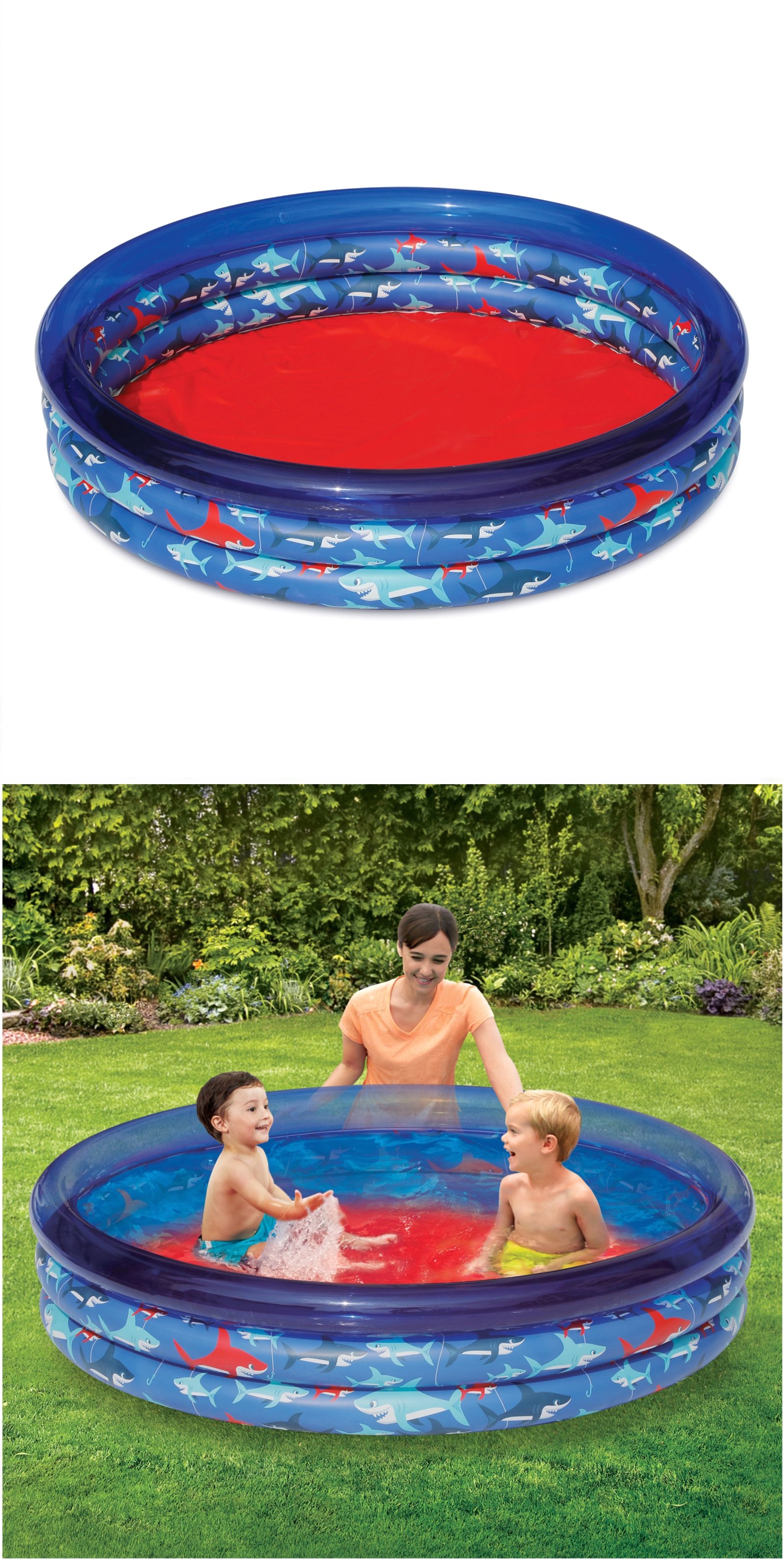 inflatable and kid pools 116407 play day 3 ring inflatable swimming pool for