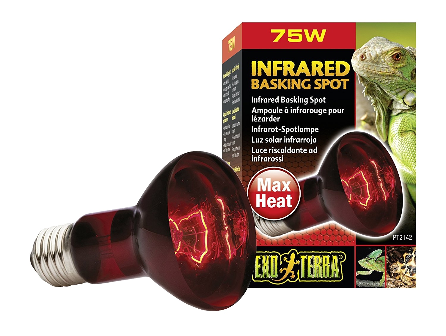 amazon com exo terra heat glo infrared spot lamp 75 watt 120 volt pet habitat heat lamps pet supplies