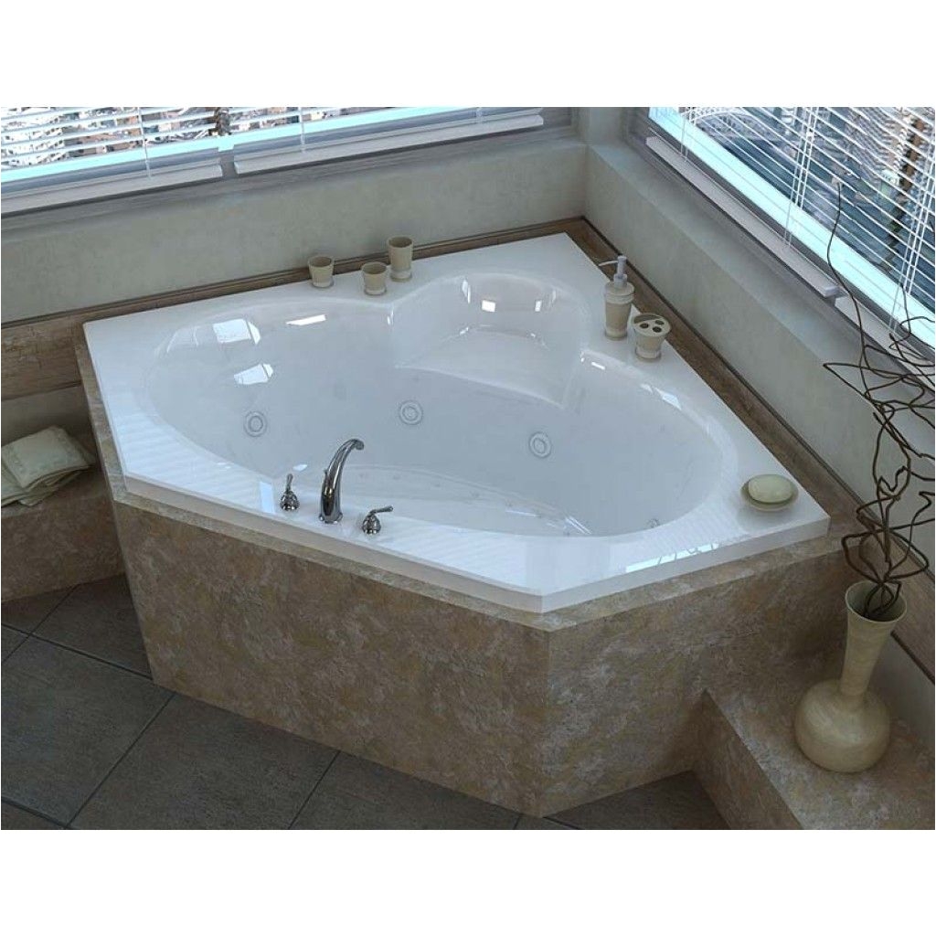 venzi ambra 60 x 60 corner air whirlpool jetted bathtub with center drain by atlantis cornerwhirlpooljettedbathtub