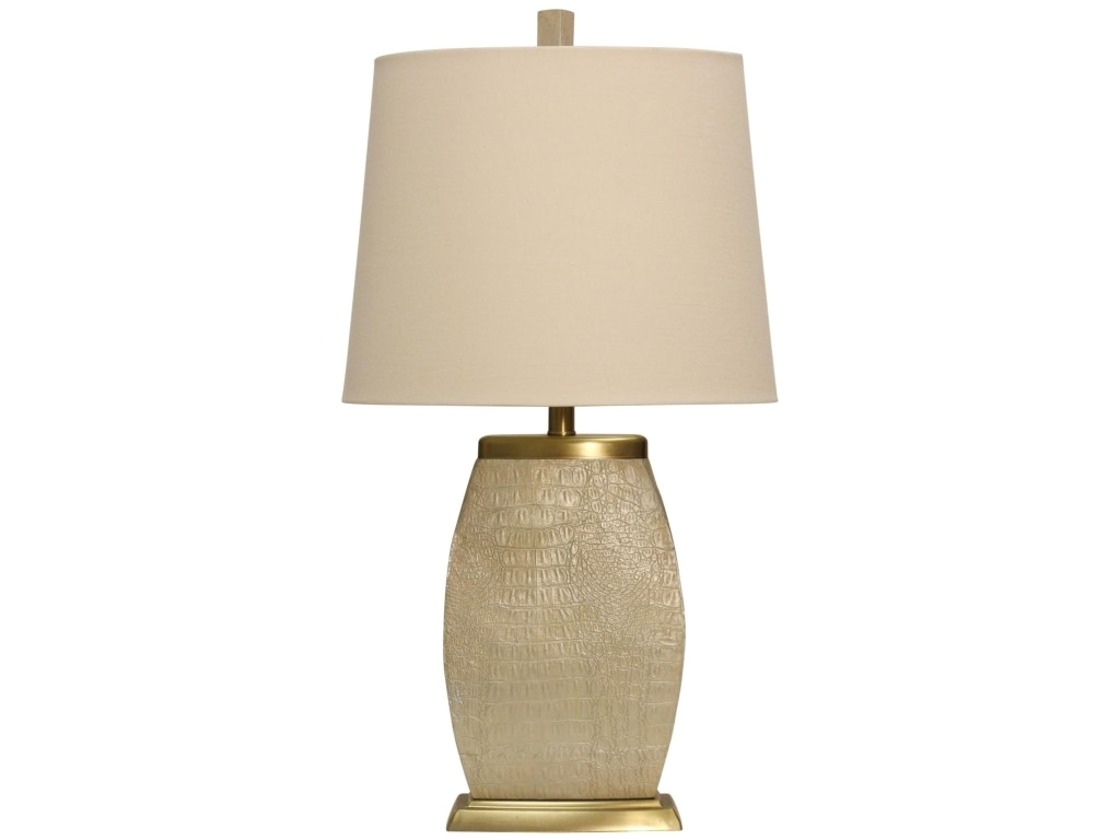 Jane Seymour Stylecraft Lamps Stylecraft Lamps L313224 Scale Engraved Brass Accented Base Table