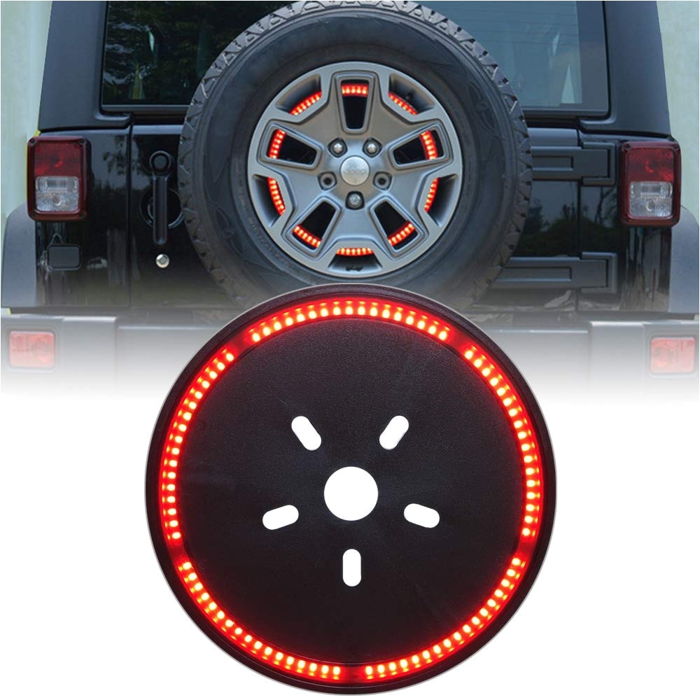 amazon com aukmak spare tire brake light for jeep wrangler rear wheel 3rd led brake light third tail lamp 2007 2017 wrangler jk jku red light automotive