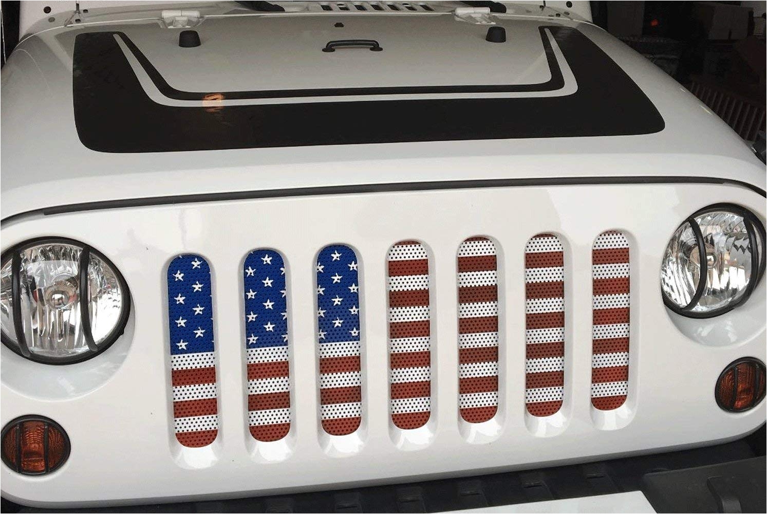 amazon com bolaxin steel front grille mesh insert for jeep wrangler jk 2007 2016 american flag insert automotive