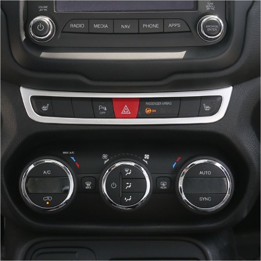 car styling emergency wraning light switch button frame lamp trim interior stickers aluminum for jeep renegade free shipping new in car stickers from