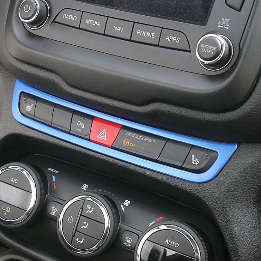 car styling emergency wraning light switch button frame lamp trim interior stickers aluminum for jeep renegade free shipping new in car stickers from