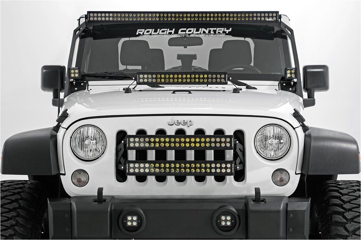 jeep 20 inch led grille mounts w two dual row light bars jeep jk