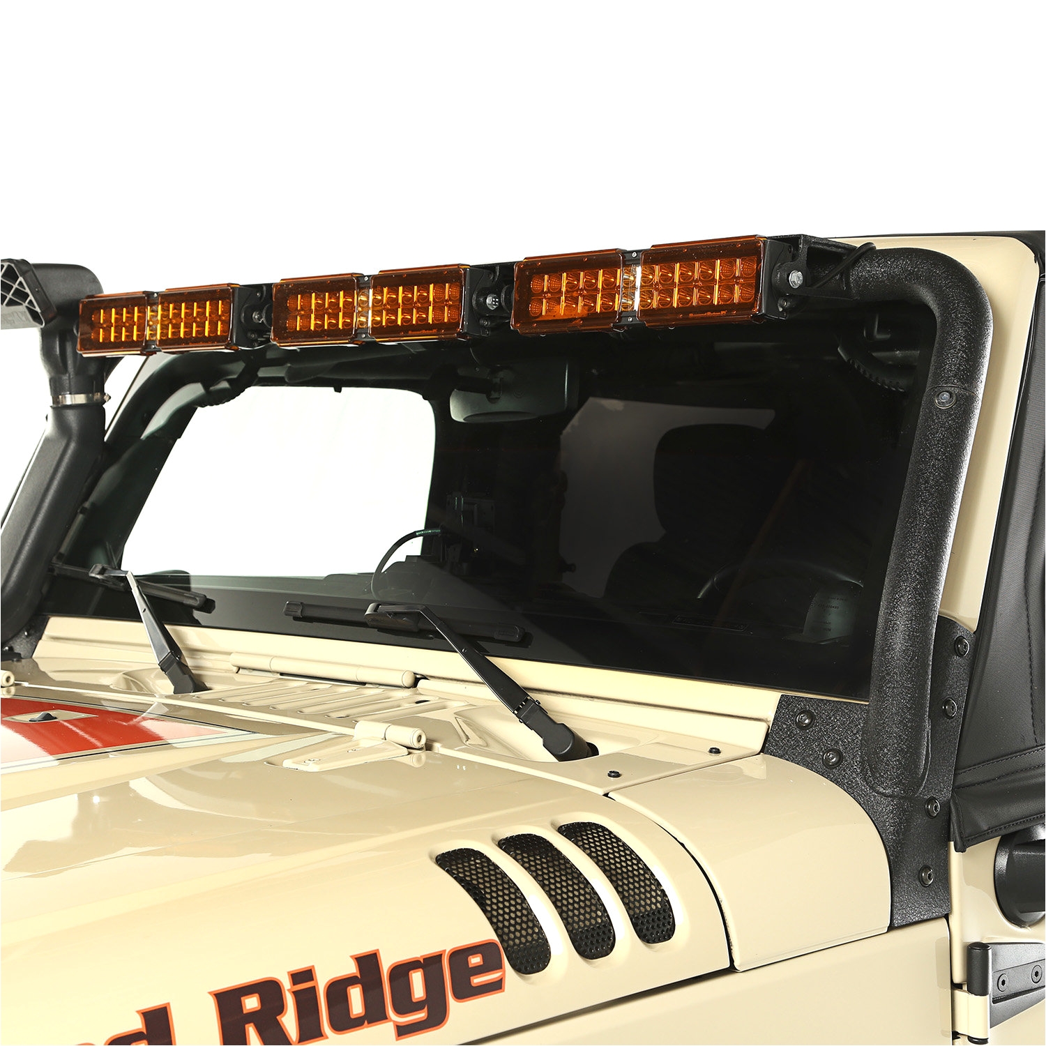rugged ridge windshield led light bar kit in amber for 07 18 jeep wrangler jk quadratec