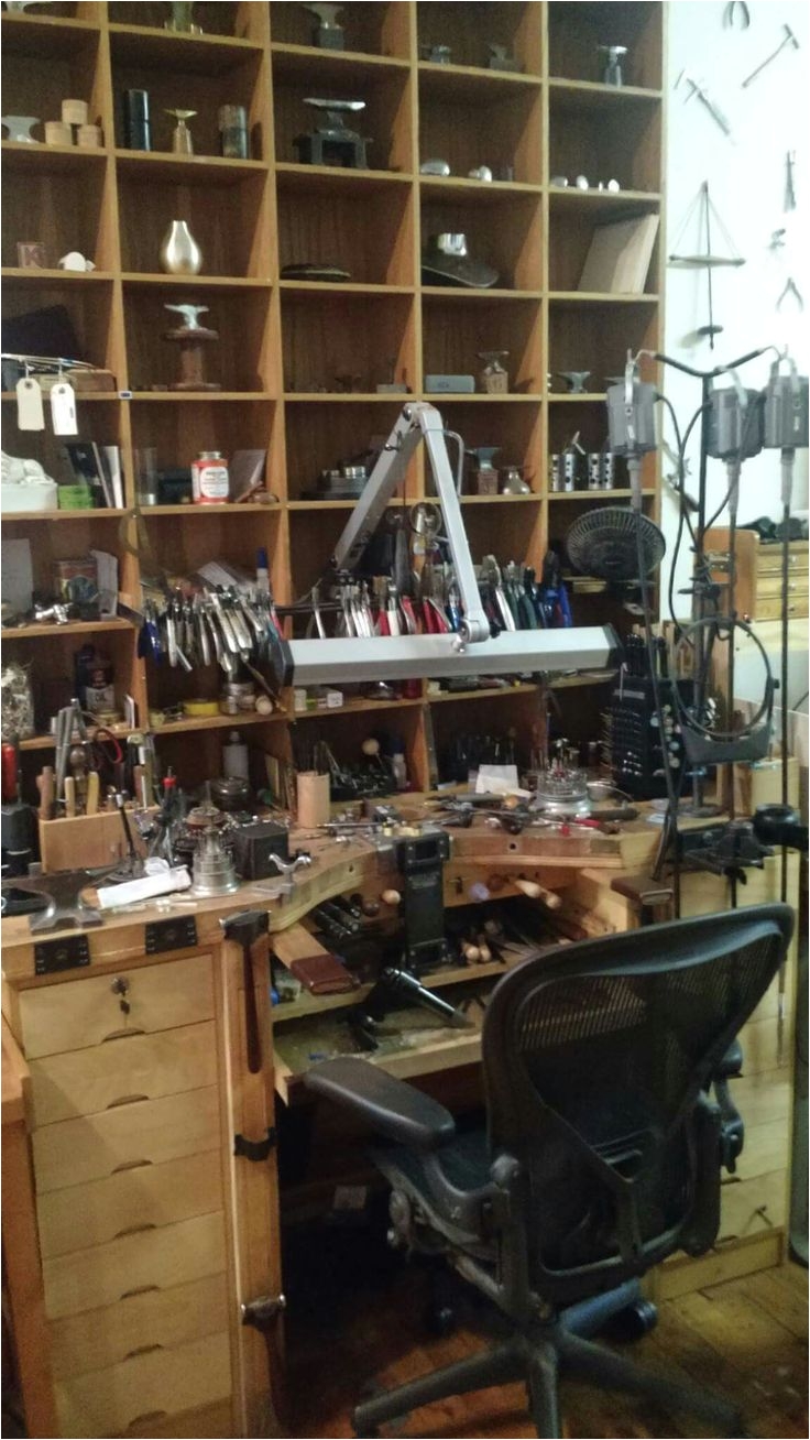 including an extensive collection of vintage anvils hammers and other antique tools combined with the latest jewelry technology these art filled spaces