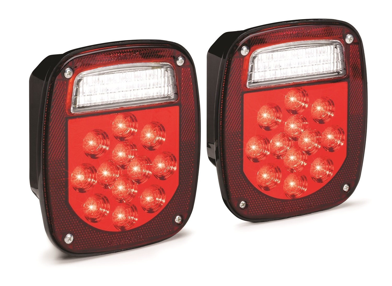 get quotations a· kc hilites 1001 led rectangular red jeep trailer tail light kit with back up
