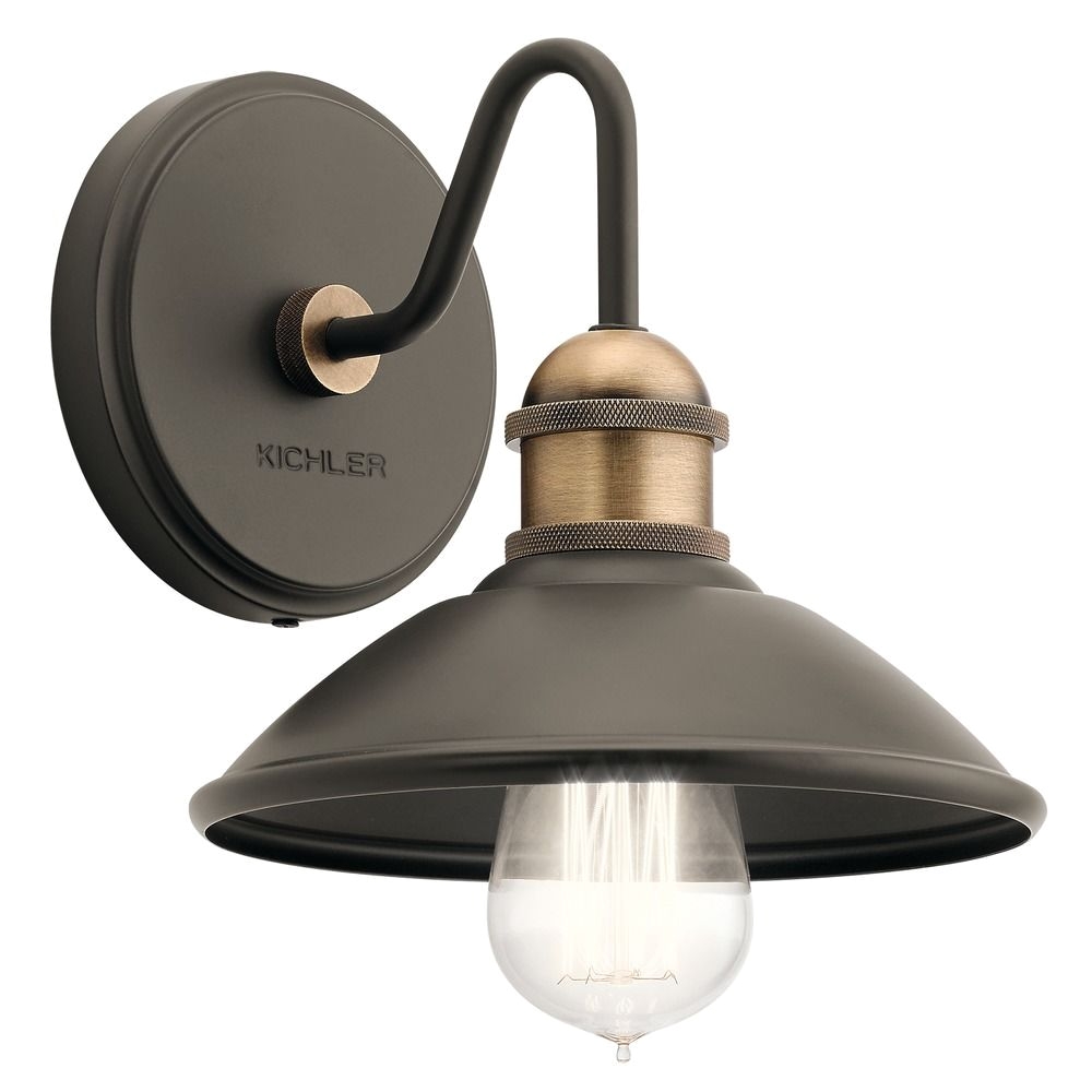 farmhouse sconce olde bronze clyde by kichler lighting