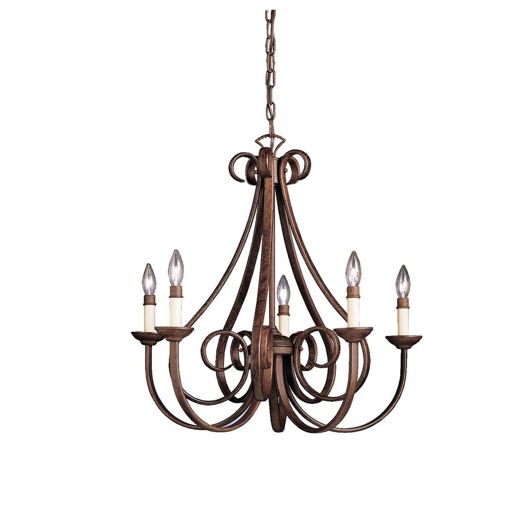 kichler lighting dover collection 5 light tannery bronze chandelier brown metal