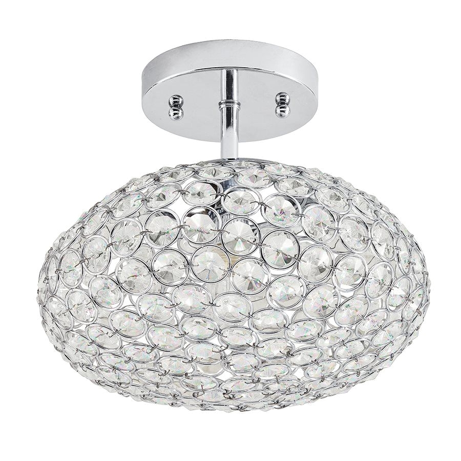 kichler lighting krystal ice 9 65 in w chrome crystal crystal semi flush mount light lowes canada 89