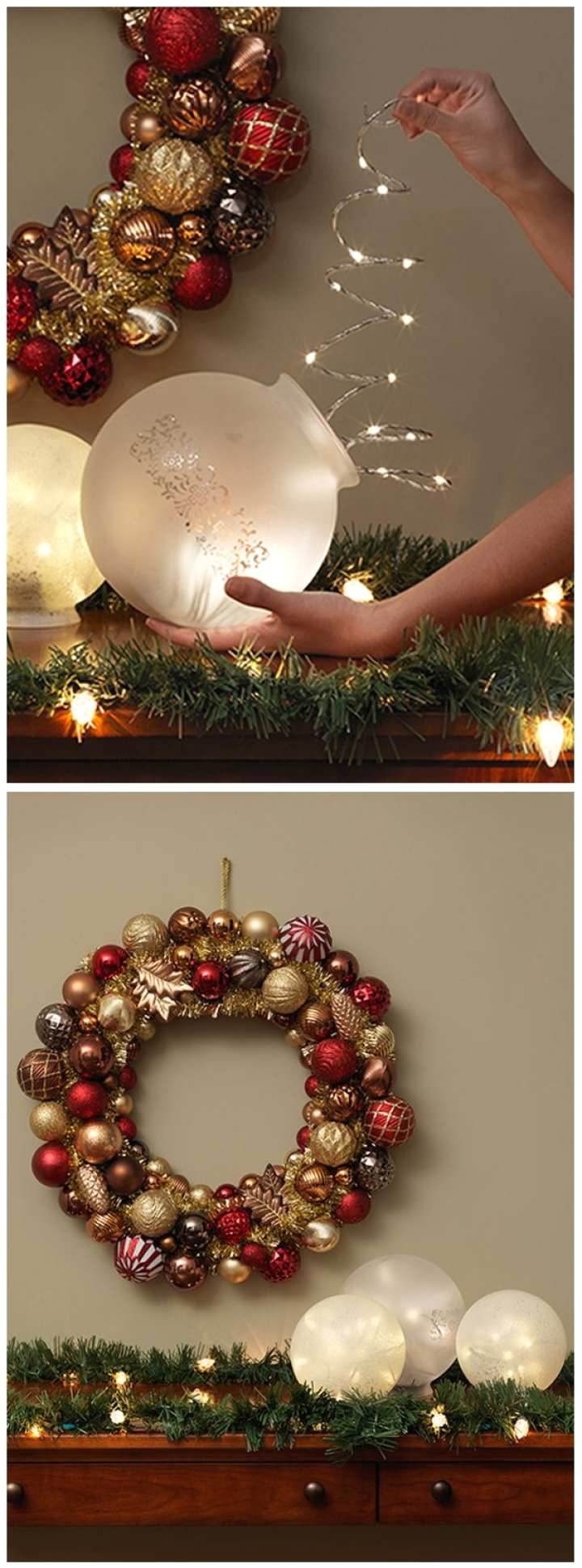 create these luminous christmas table decorations using ordinary light fixture globes and battery powered led lights