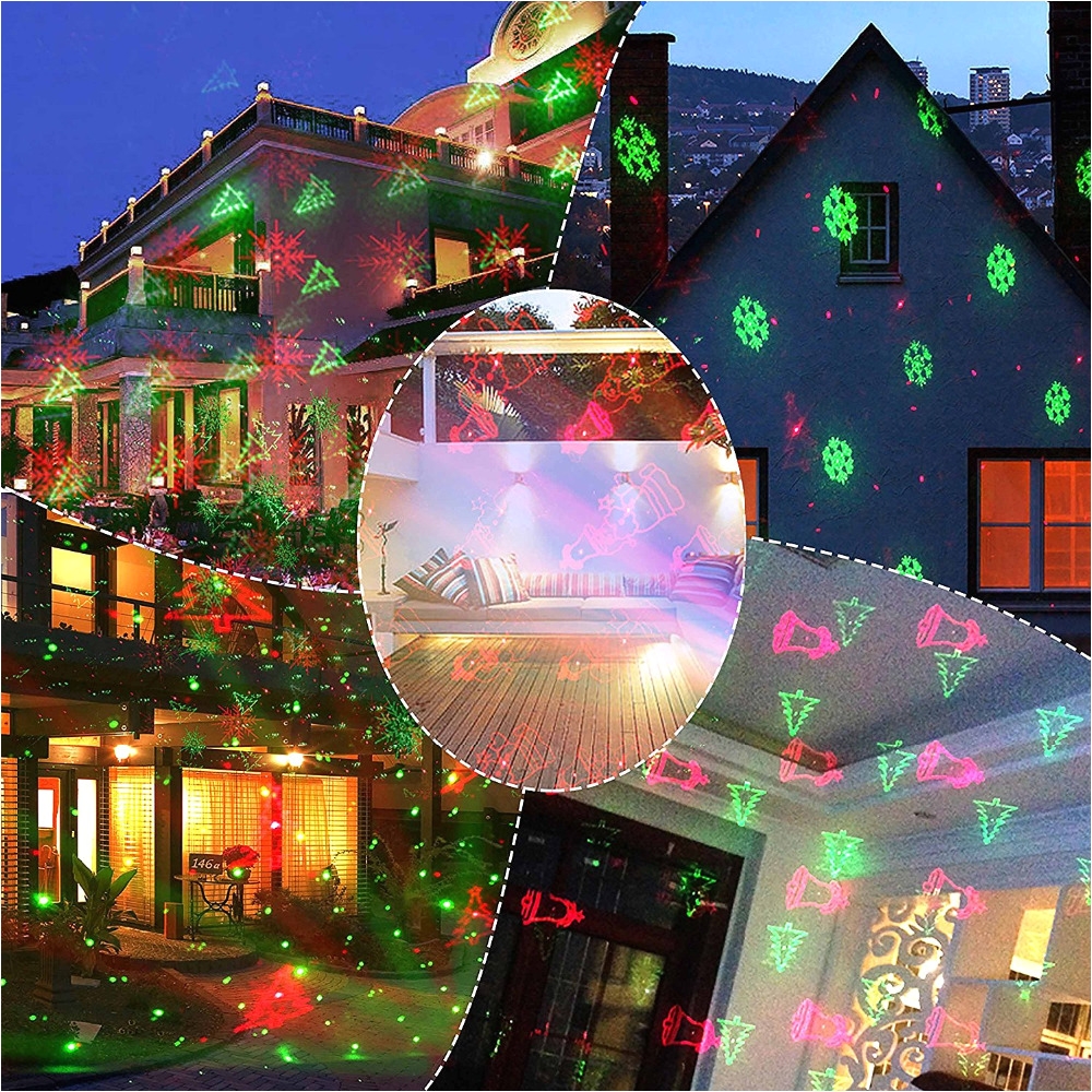 outdoor christmas laser lights projector motion snowflake jingling bell xmas tree santa claus rg stars with rf remote for xmas in stage lighting effect from