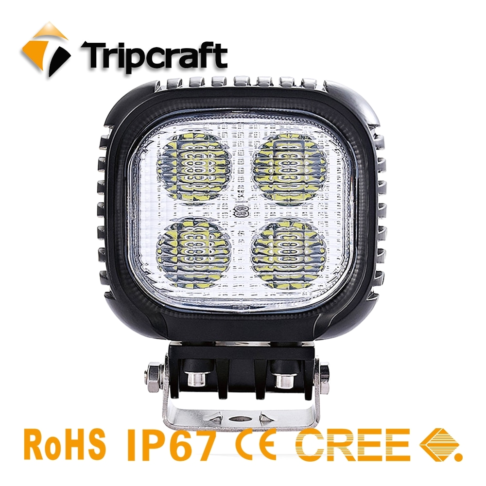 tripcraft 40w 4inch led work light flood driving lamp for car truck trailer suv off road boat 12v 24v 4wd car accessories in car light assembly from