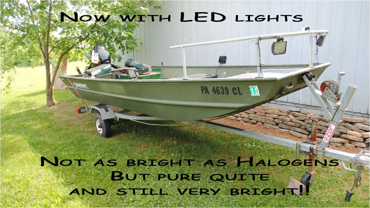 how we built our bowfishing jon boat we have since switched to led lights new vid coming soon youtube