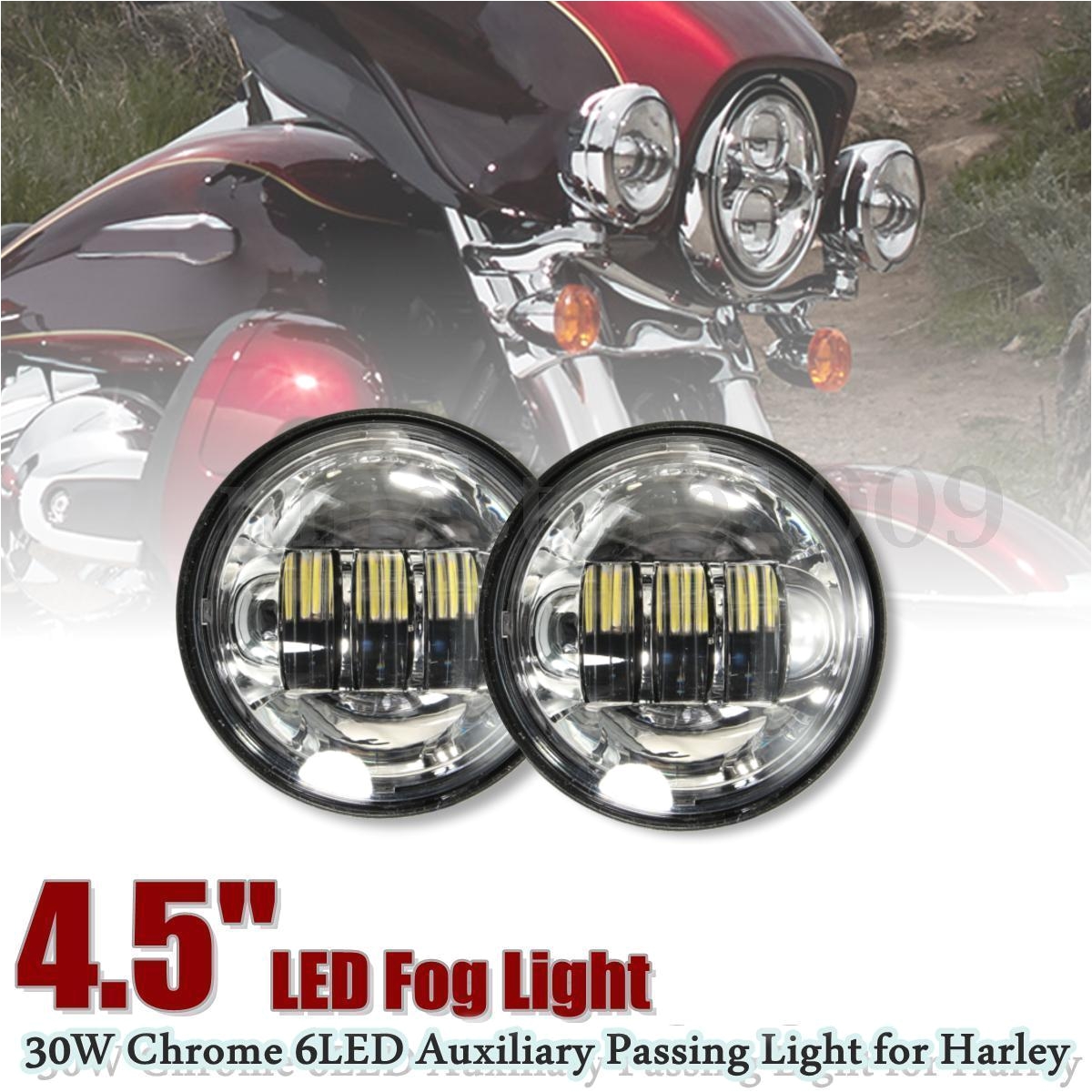 2018 4 5inch cree led motorcycle fog light kit work driving lamp 4 1 2 chrome led auxiliary spot fog passing lamp for harley motorcycle from