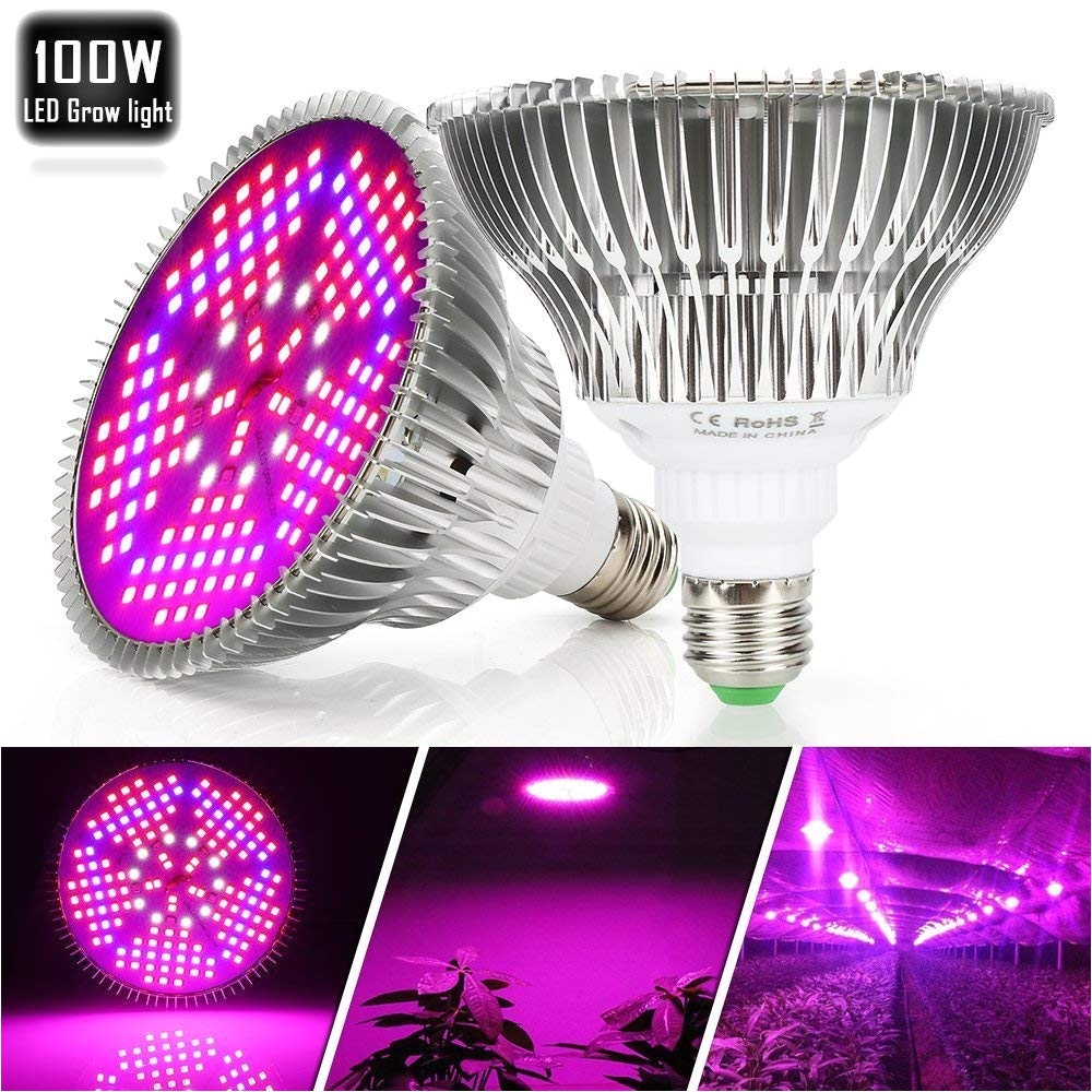 amazon com 100w led plant grow light bulb full spectrum 150 leds indoor plants growing light bulb lamp for vegetables greenhouse and hydroponic