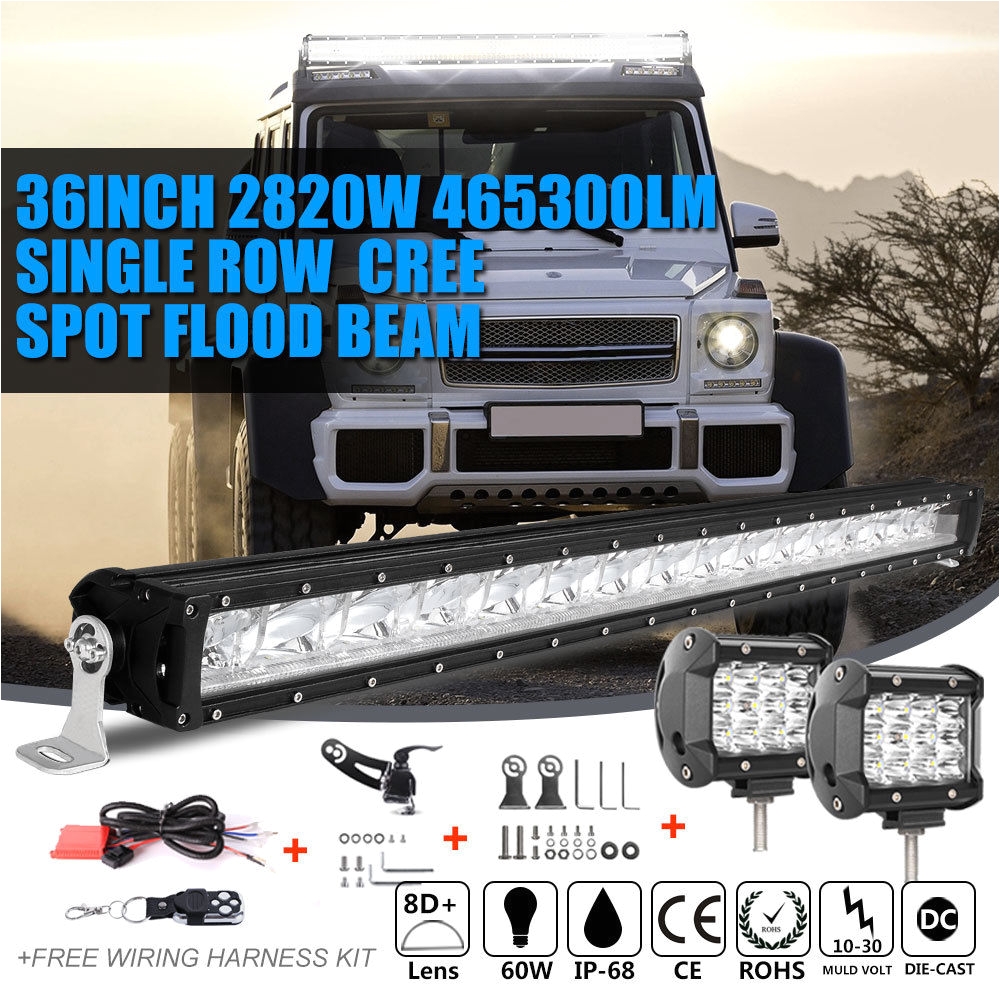 slim 36inch 2820w4inch 72w led light bar spot flood offroad 4wd jeep truck 35