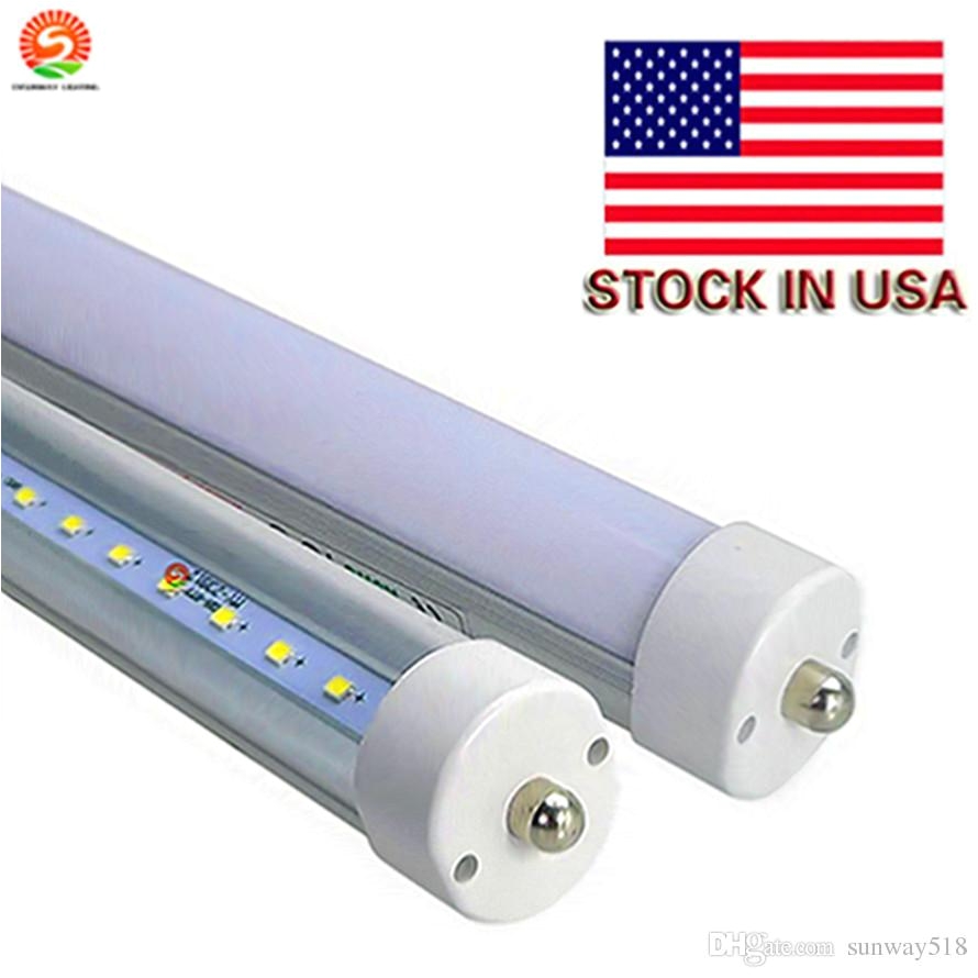 stock in us 8 feet led 8ft single pin t8 fa8 single pin led tube lights 48w 4800lm led fluorescent tube led tube replacement led tube dmx from sunway518