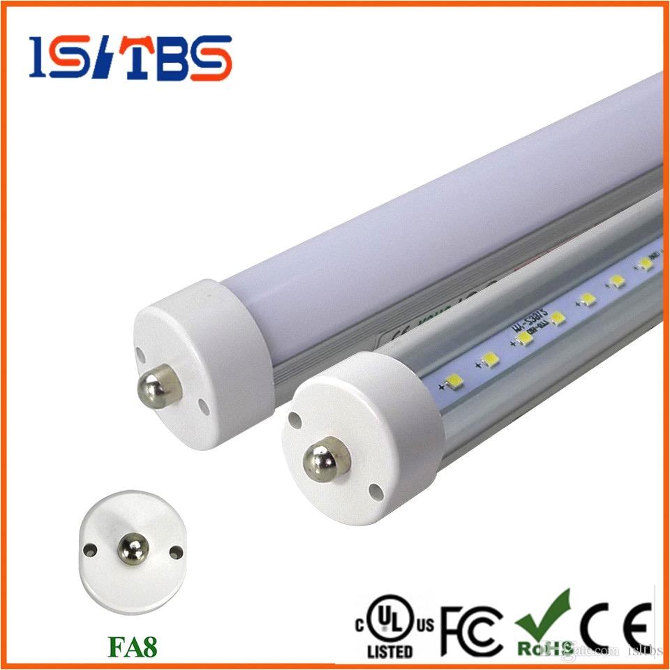 t8 fa8 single pin led tubes lights 4ft 5ft 6ft 8ft 45w led fluorescent tube lamps led bulbs 85 265v ce rohs ul fcc led replacement for fluorescent tube