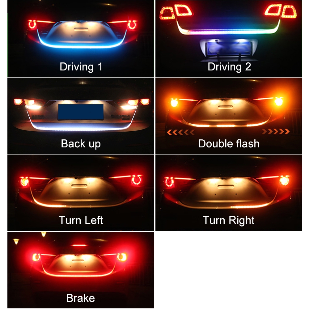 aliexpress com buy 120cm led strip trunk light 12v rgbice blue rear warning lamp turn signal drl daytime running light red brake light from reliable