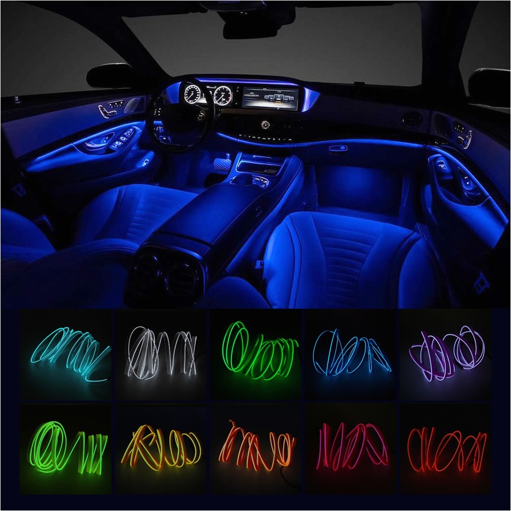 1pcs 2m 3m 5m 10 colors neon el wire flexible car led strip light dc12v universal