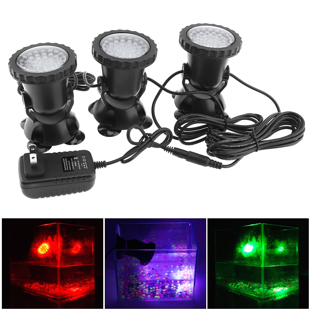 3pcs 12v led underwater spotlight lamp 7 colors changing waterproof spot light for garden fountain fish tank pool pond aquarium in led underwater lights