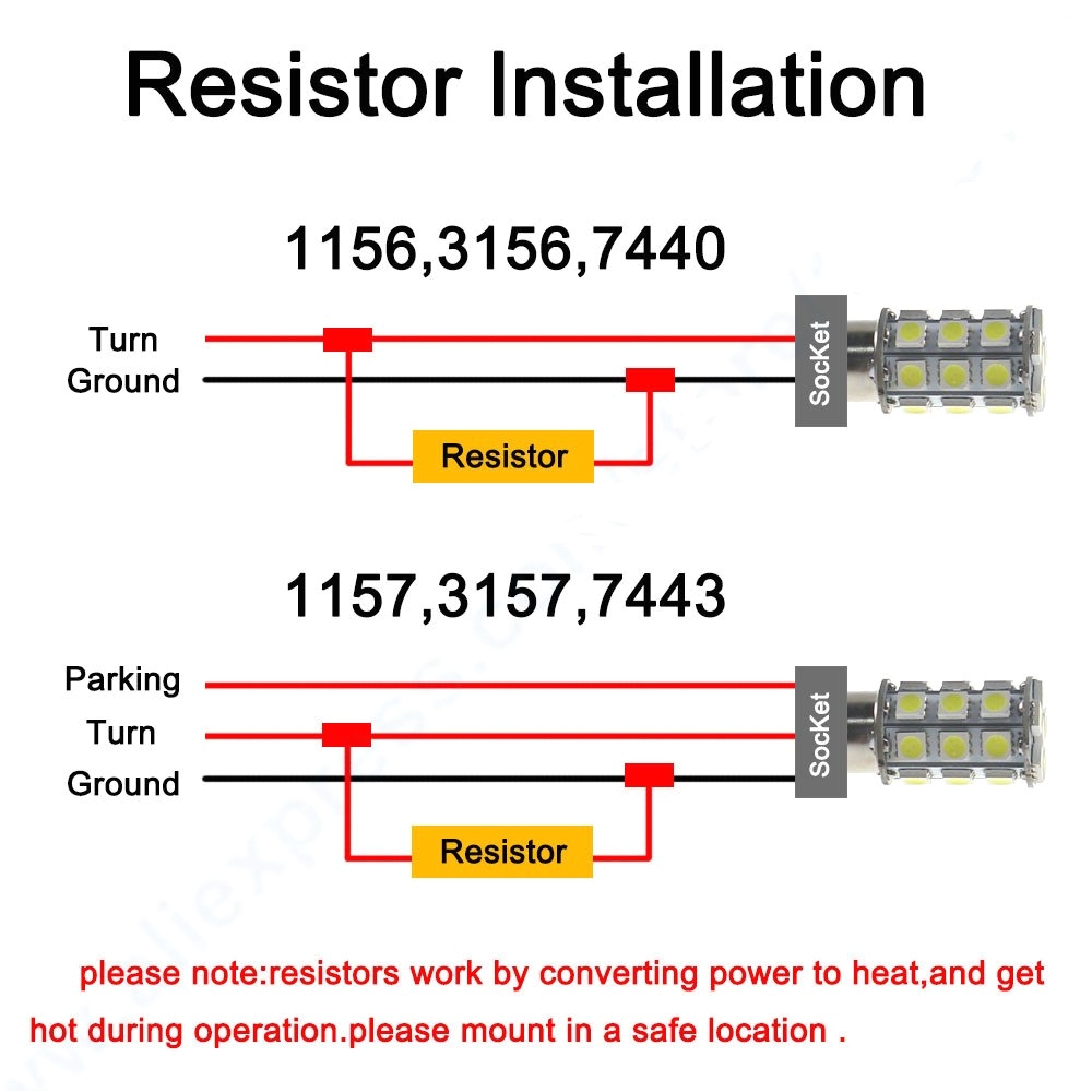 10pcs 50w 6ohm load resistors for hyper flash turn signal blinker led drl bulb resistor fix 7440 7443 1156 1157 lamp error flash in wire from automobiles