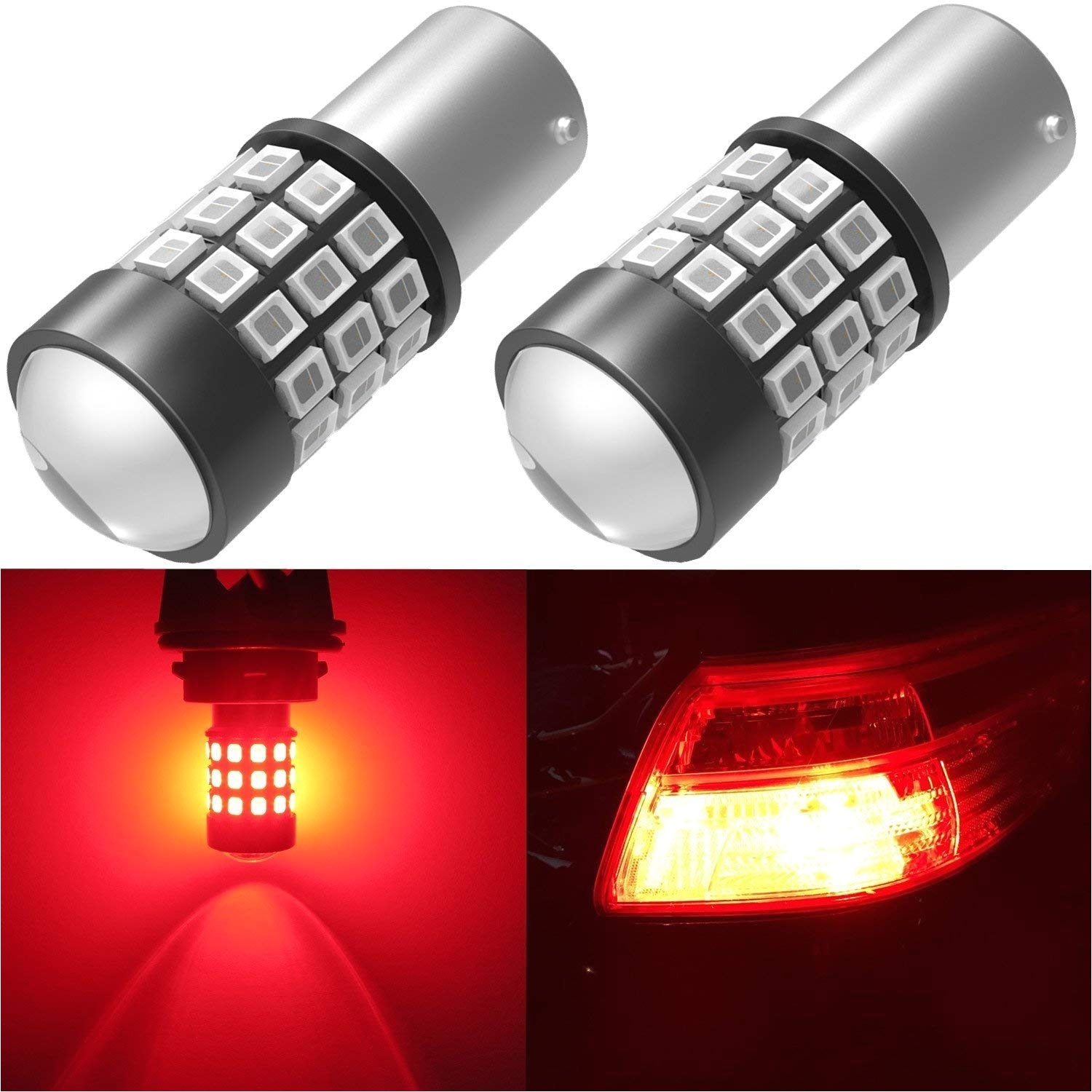 amazon com alla lighting super bright ba15s 7506 1156 red led bulbs high power led 1156 strobe flash brake stop light bulbs automotive