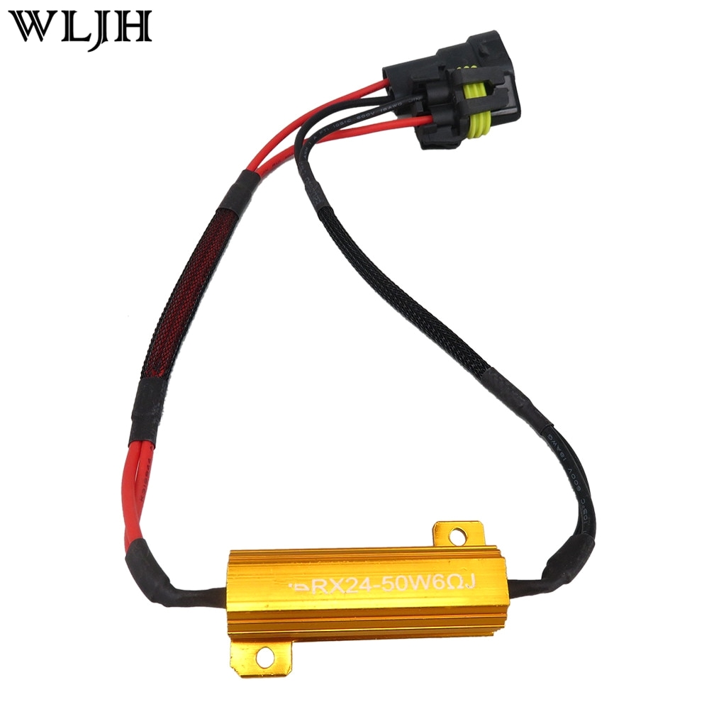 wljh 2x 9005 9006 h7 h8 led 50w 6ohm led lamp load resistor fix errors hyper