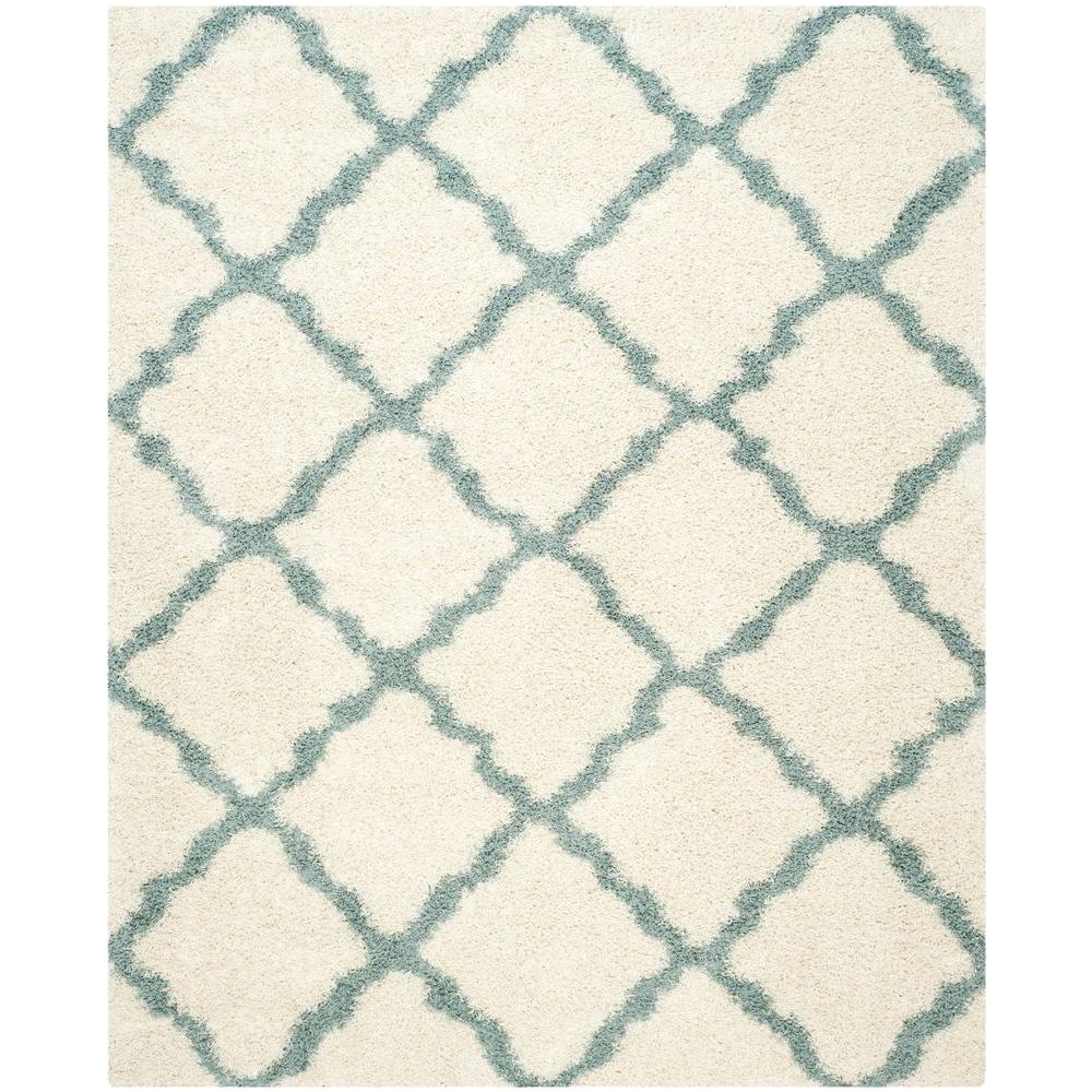 dallas shag ivory light blue 8 ft x 10 ft area rug