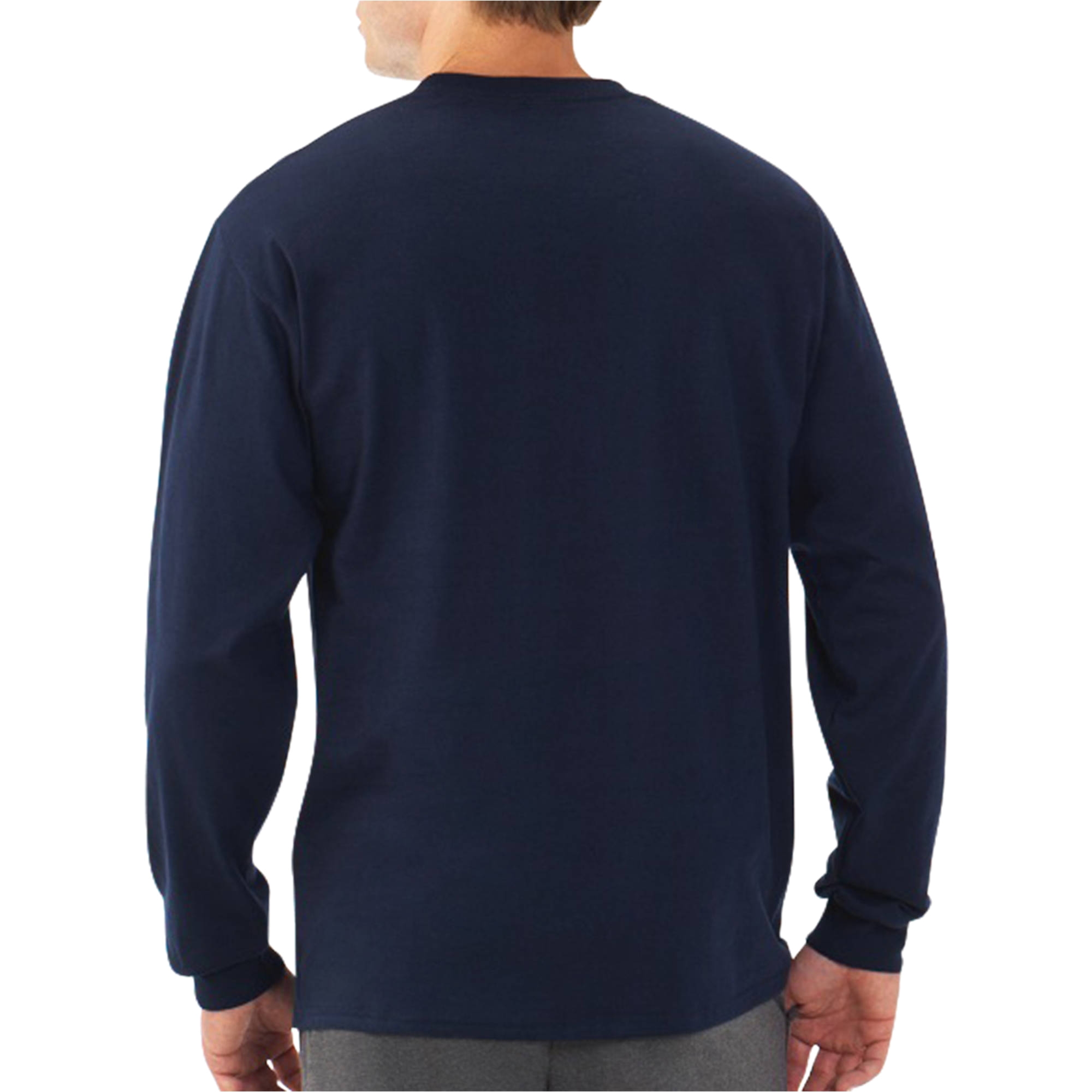 fruit of the loom mens long sleeve crew t shirt with rib cuffs walmart com