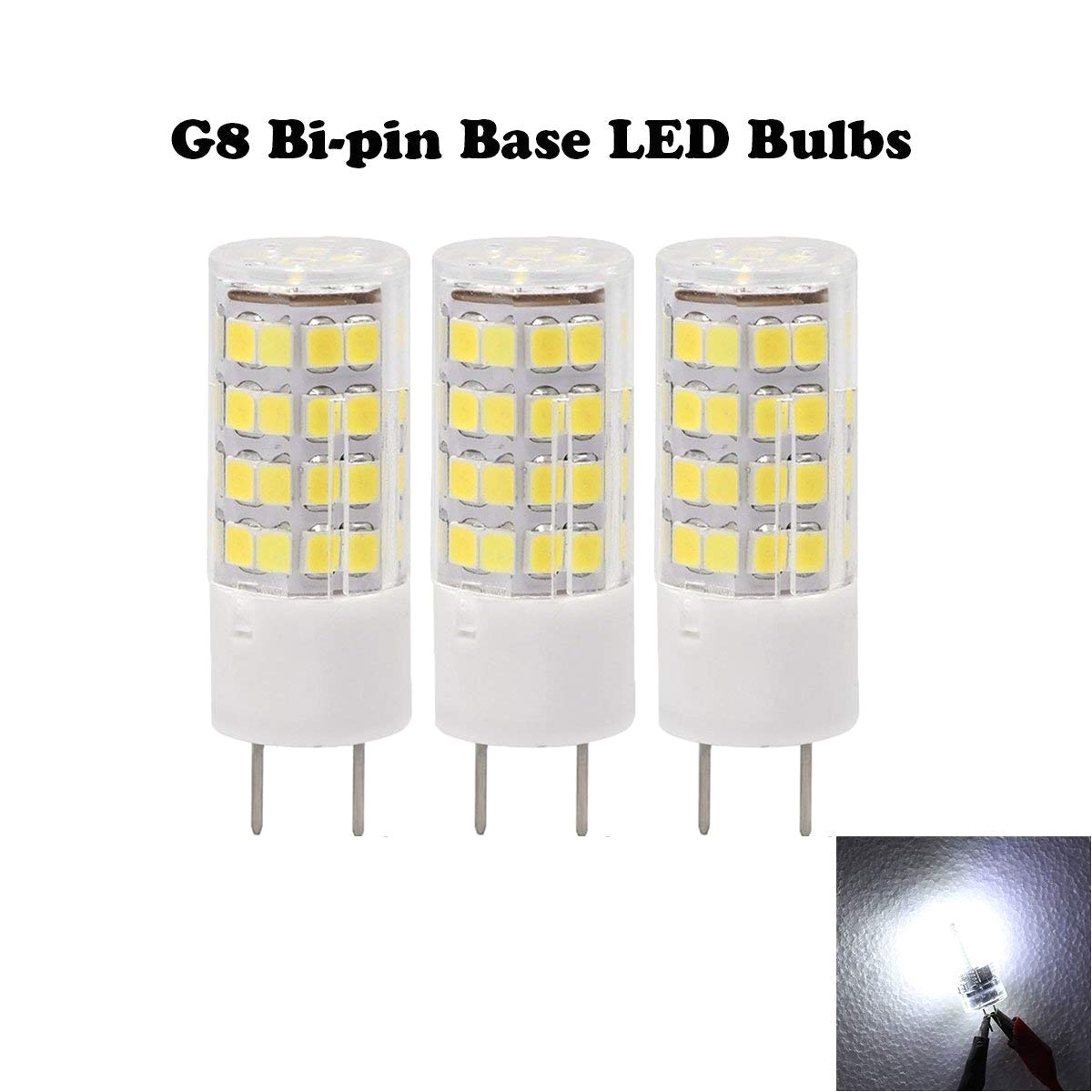 ashialight g8 led bulb 120 volt 35 watt g8 bulb g8 bi pin base daylight 5500k t4 jcd type g8 led replacement bulb pack of 3 amazon com