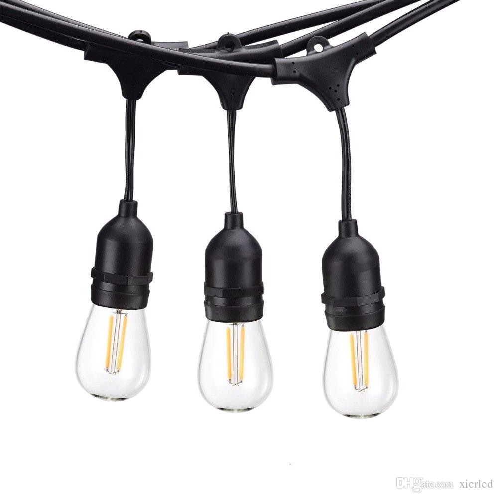 Light Bulbs On A String 48 Foot Weatherproof Outdoor String Lights Ul Approved S14 2w Led
