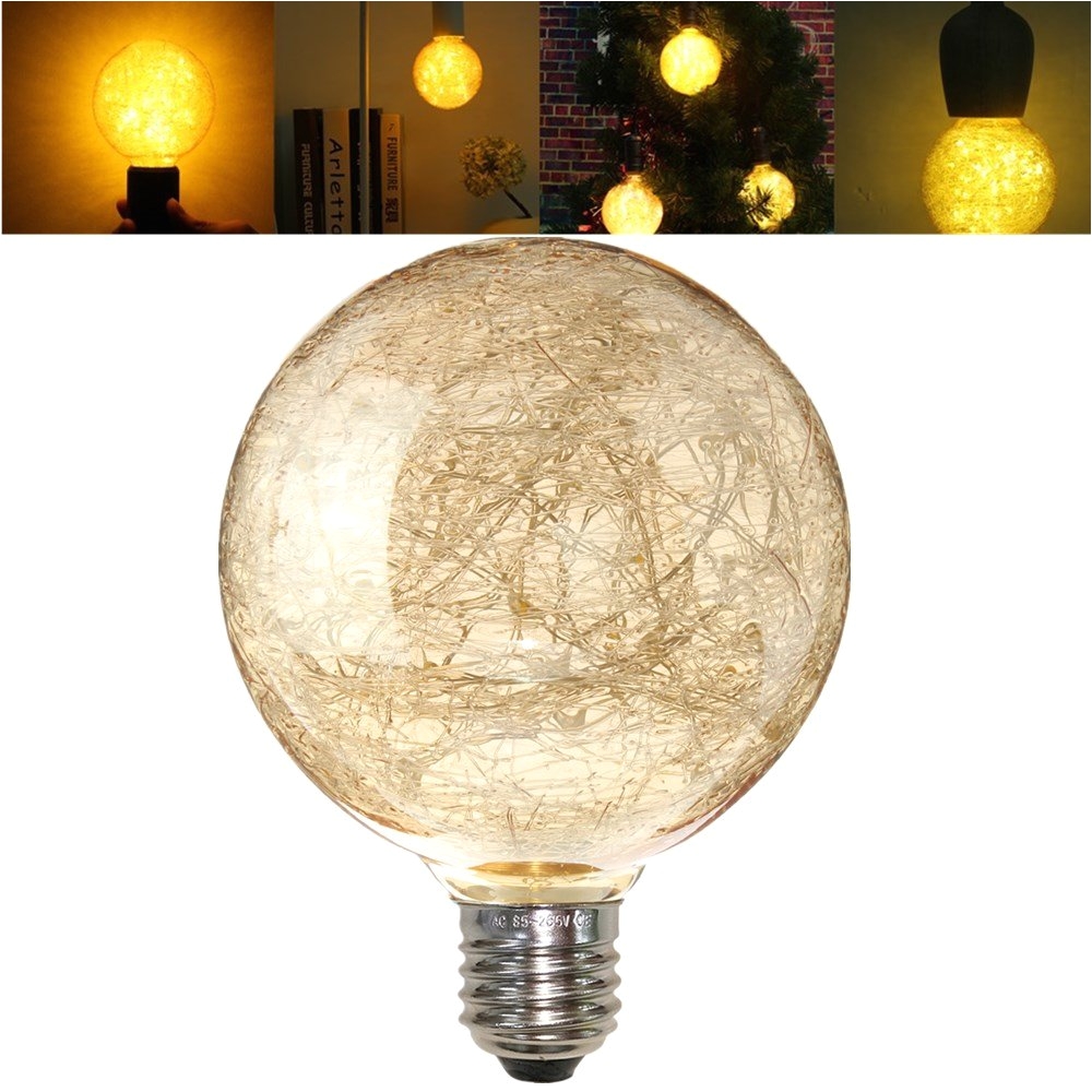 e27 g95 vintage led warm white fairy string light bulb filament lamp for decor ac85