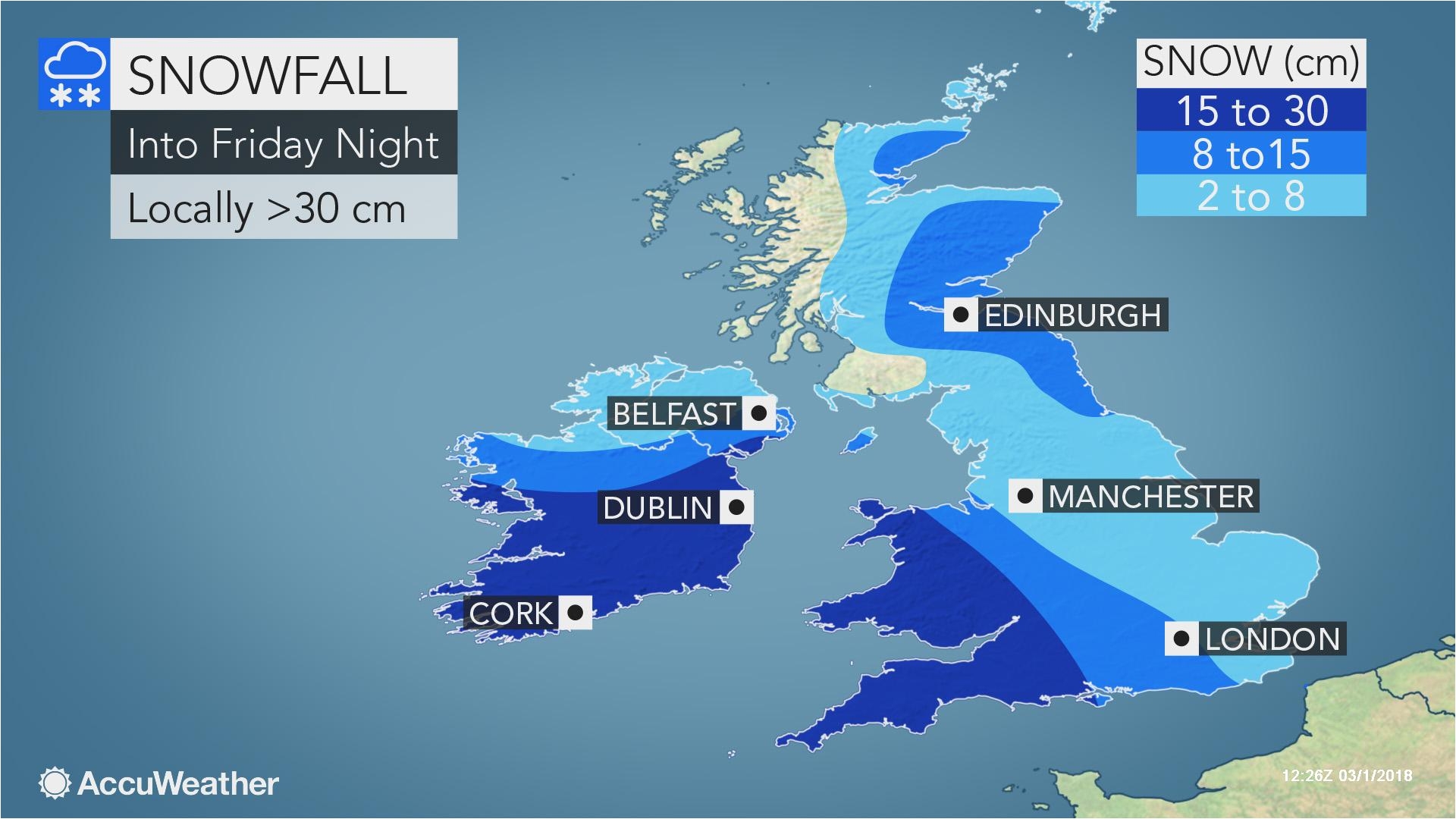 storm emma to produce travel chaos blizzard conditions across ireland and uk through friday