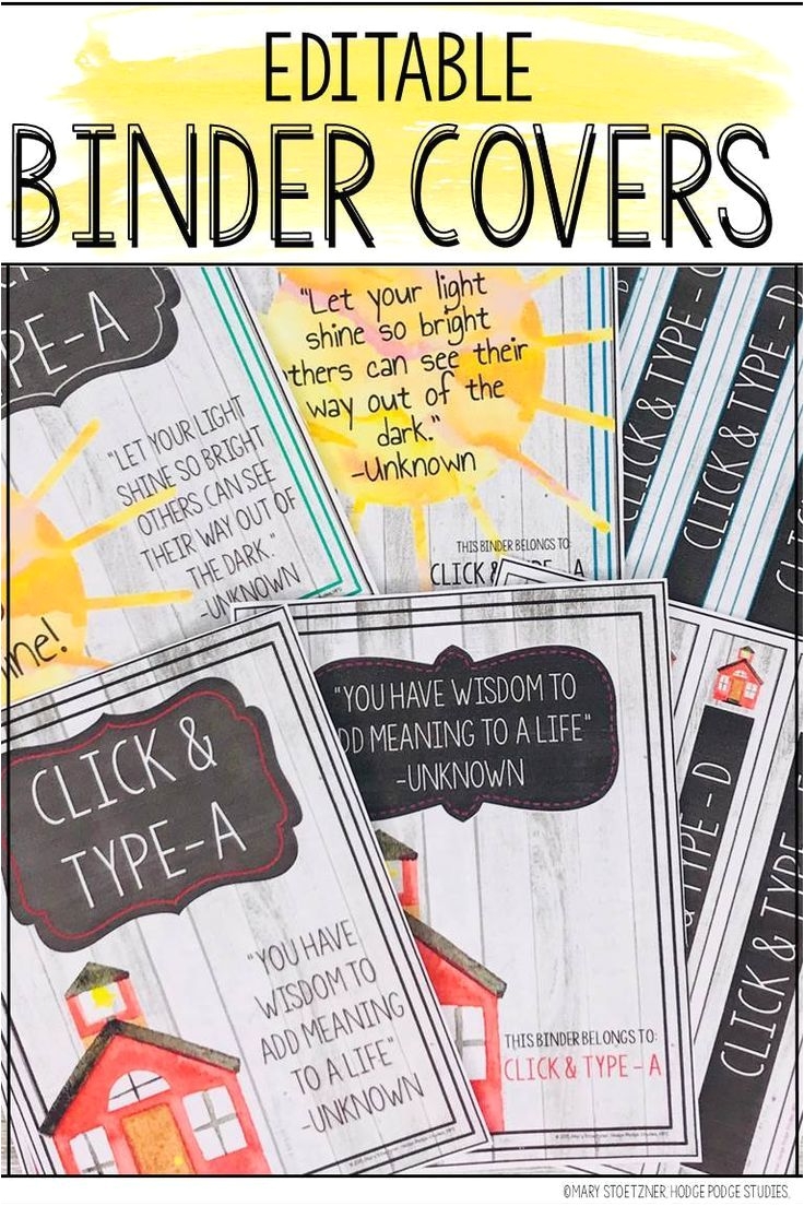 nine different watercolor editable binder cover designs to choose from each cover features a corresponding editable back and spine