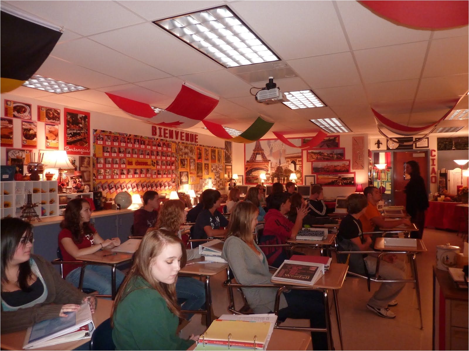 the use of soft lighting good smells flags personal items in the high school classroom