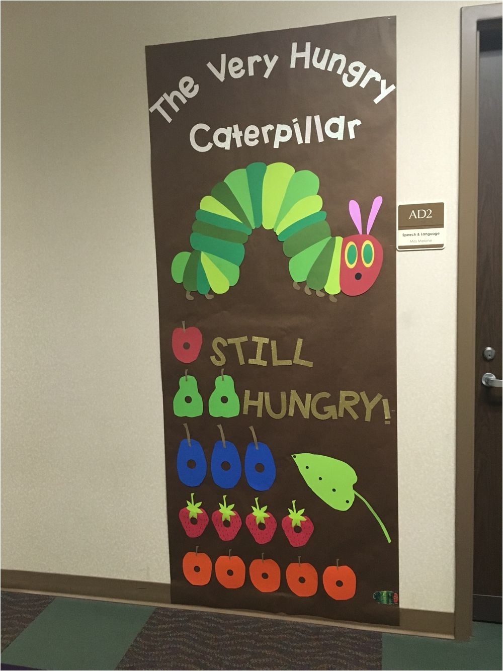 the very hungry caterpillar door decoration