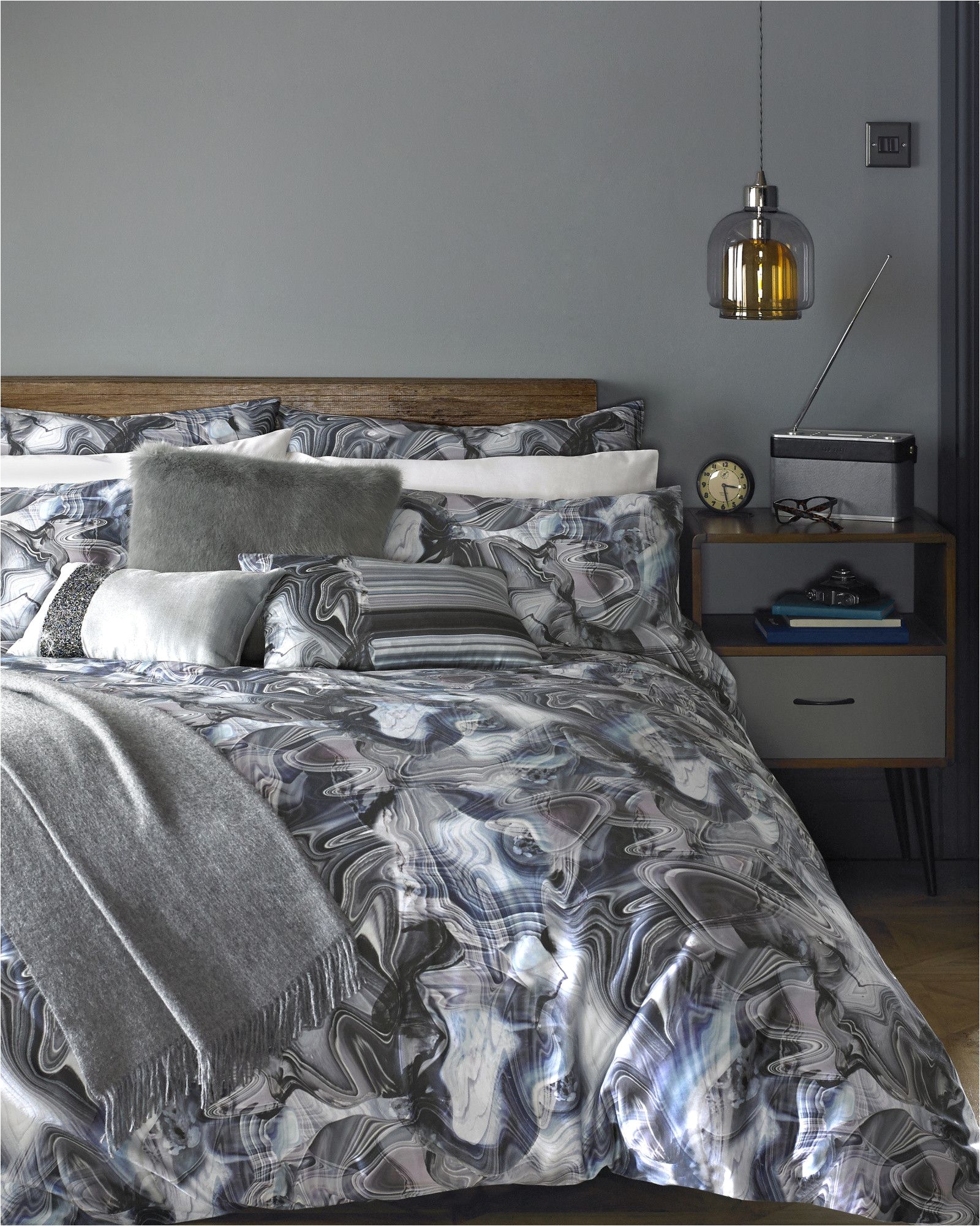 marble print double duvet cover light grey gifts for her ted baker uk