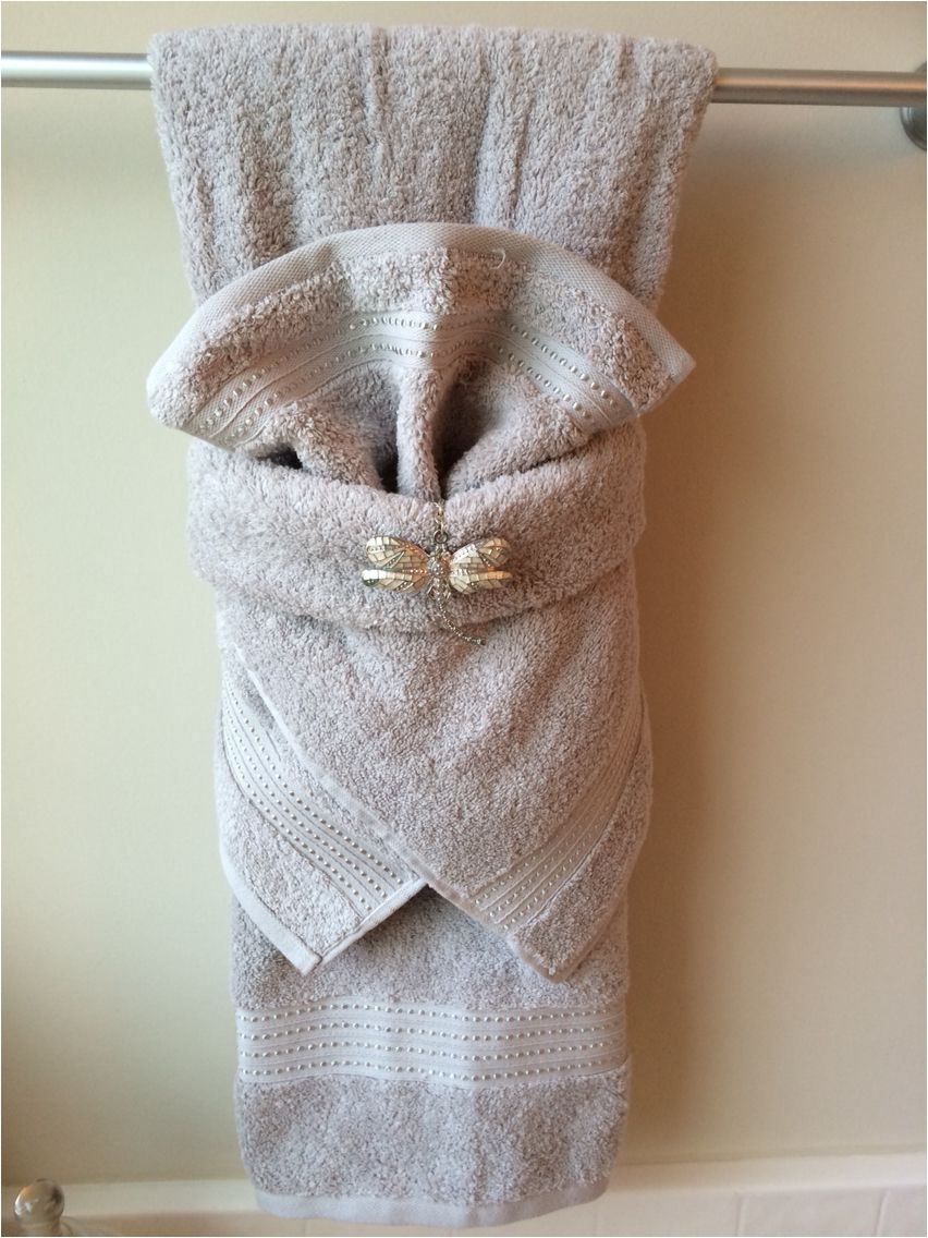 fancy towel folding with dragonfly bling decorative towels bathroom towel decor bath decor